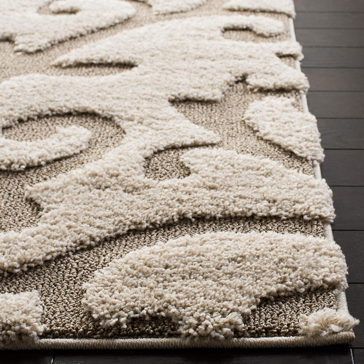 image:imageSAFAVIEH Area Rug 8x10 Florida Shag Collection Large Cream amp Beige Scroll Design NonShedding amp Easy Cleaning Plush Thick Pile Ideal for Living Room Bedroom Dining Space SG4701113CreamBeige