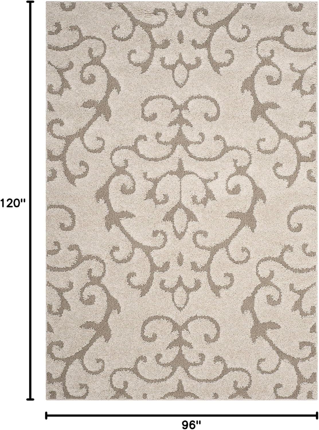 image:imageSAFAVIEH Area Rug 8x10 Florida Shag Collection Large Cream amp Beige Scroll Design NonShedding amp Easy Cleaning Plush Thick Pile Ideal for Living Room Bedroom Dining Space SG4701113Creme