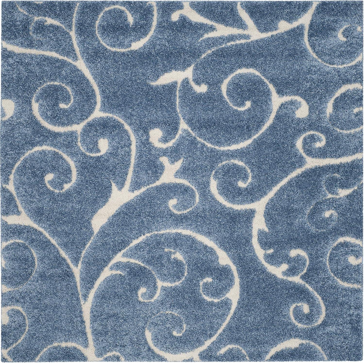 image:imageSAFAVIEH Area Rug 8x10 Florida Shag Collection Large Cream amp Blue Scroll Design NonShedding amp Easy to Clean HighLow Plush Pile Ideal for Living Room Bedroom Dining Space SG4551165Light BlueCream
