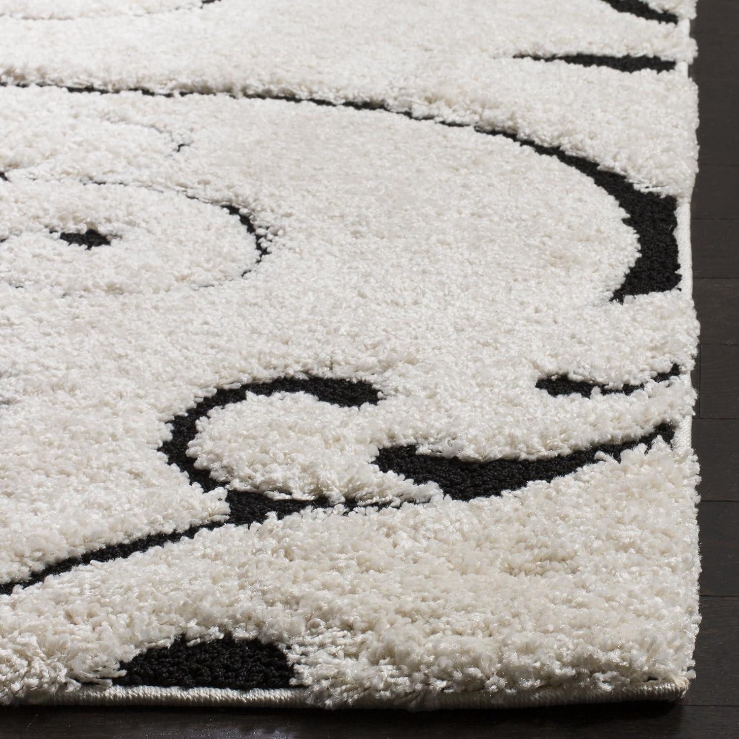 image:imageSAFAVIEH Area Rug 8x10 Florida Shag Collection Large Cream amp Blue Scroll Design NonShedding amp Easy to Clean HighLow Plush Pile Ideal for Living Room Bedroom Dining Space SG4551165IvoryBlack