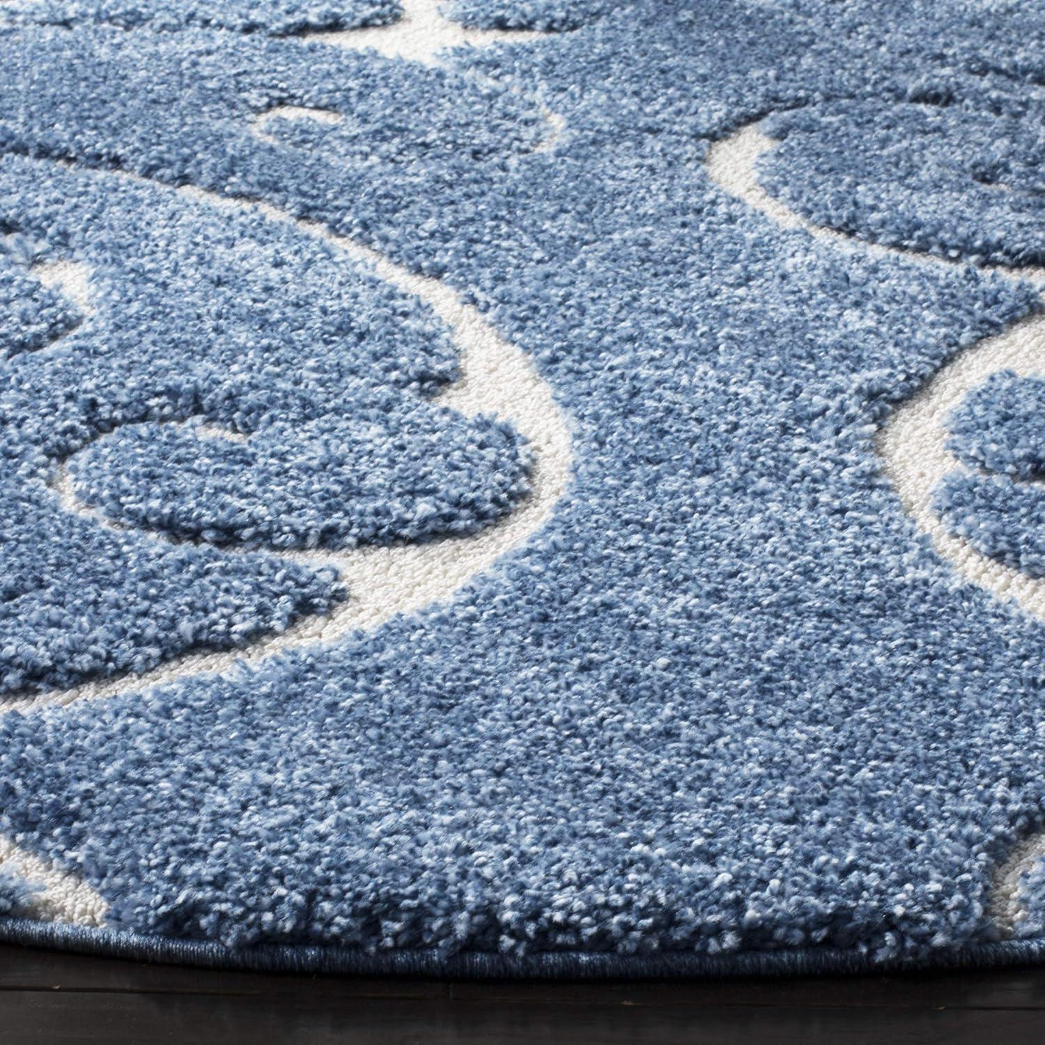 image:imageSAFAVIEH Area Rug 8x10 Florida Shag Collection Large Cream amp Blue Scroll Design NonShedding amp Easy to Clean HighLow Plush Pile Ideal for Living Room Bedroom Dining Space SG4551165Light BlueCream