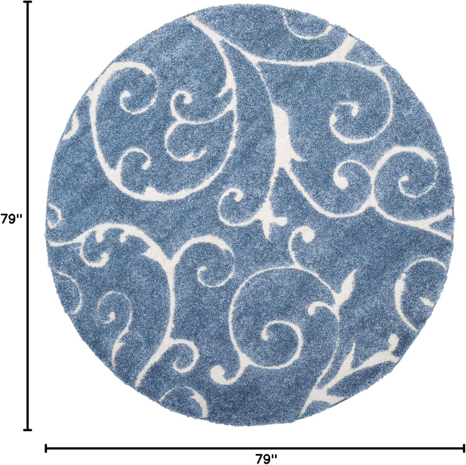 image:imageSAFAVIEH Area Rug 8x10 Florida Shag Collection Large Cream amp Blue Scroll Design NonShedding amp Easy to Clean HighLow Plush Pile Ideal for Living Room Bedroom Dining Space SG4551165Light BlueCream