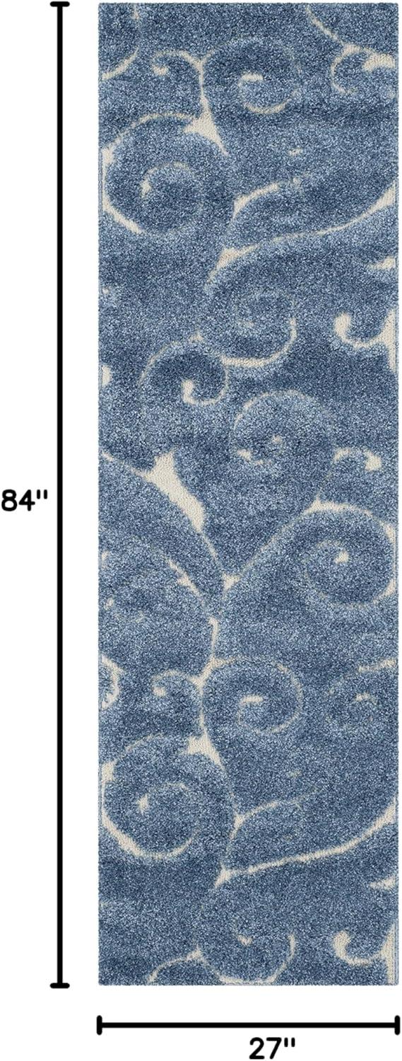 image:imageSAFAVIEH Area Rug 8x10 Florida Shag Collection Large Cream amp Blue Scroll Design NonShedding amp Easy to Clean HighLow Plush Pile Ideal for Living Room Bedroom Dining Space SG4551165Light BlueCream