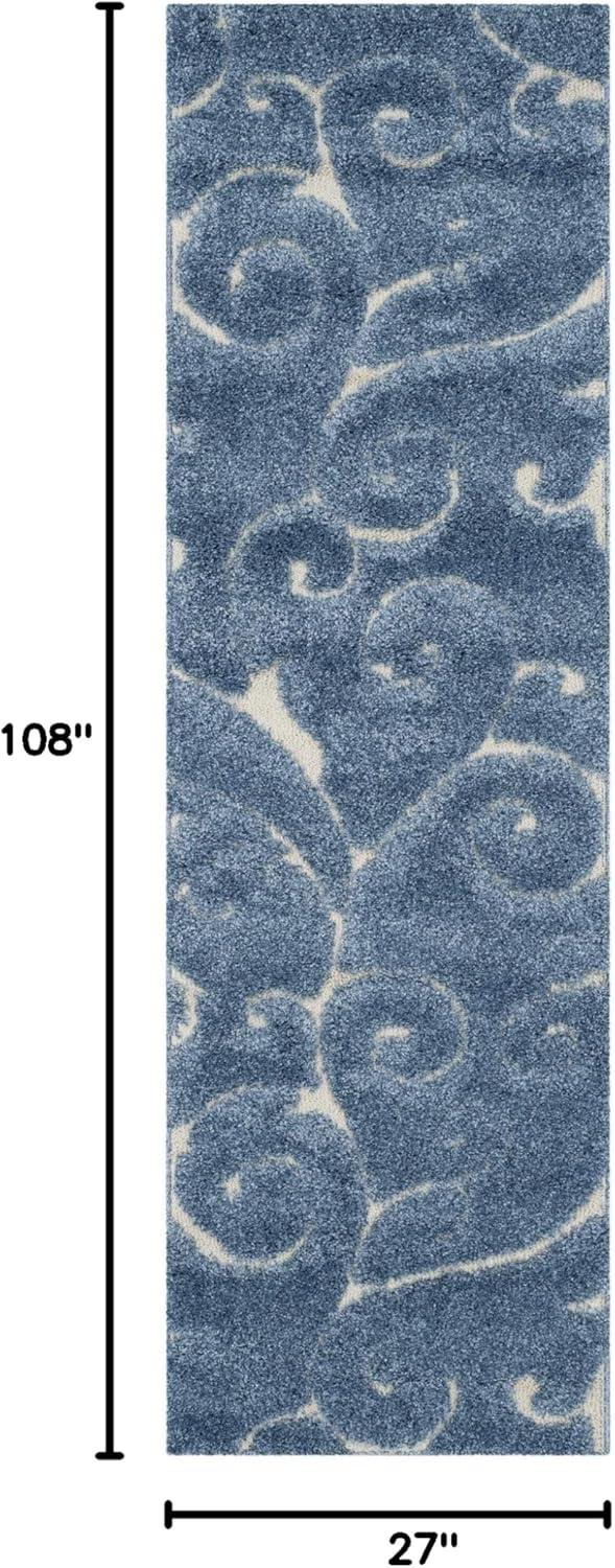 image:imageSAFAVIEH Area Rug 8x10 Florida Shag Collection Large Cream amp Blue Scroll Design NonShedding amp Easy to Clean HighLow Plush Pile Ideal for Living Room Bedroom Dining Space SG4551165Light BlueCream