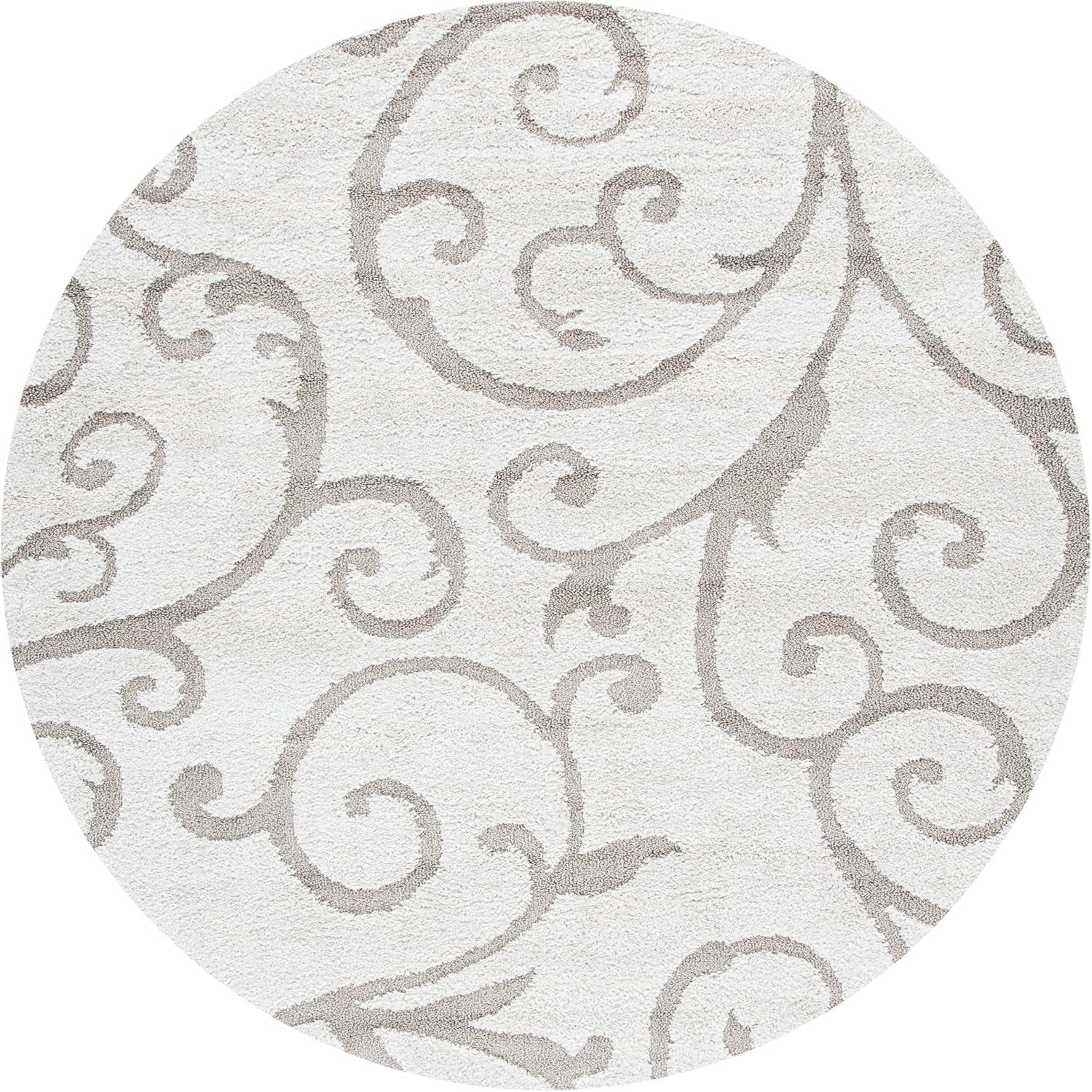 image:imageSAFAVIEH Area Rug 8x10 Florida Shag Collection Large Cream amp Blue Scroll Design NonShedding amp Easy to Clean HighLow Plush Pile Ideal for Living Room Bedroom Dining Space SG4551165IvoryBeige