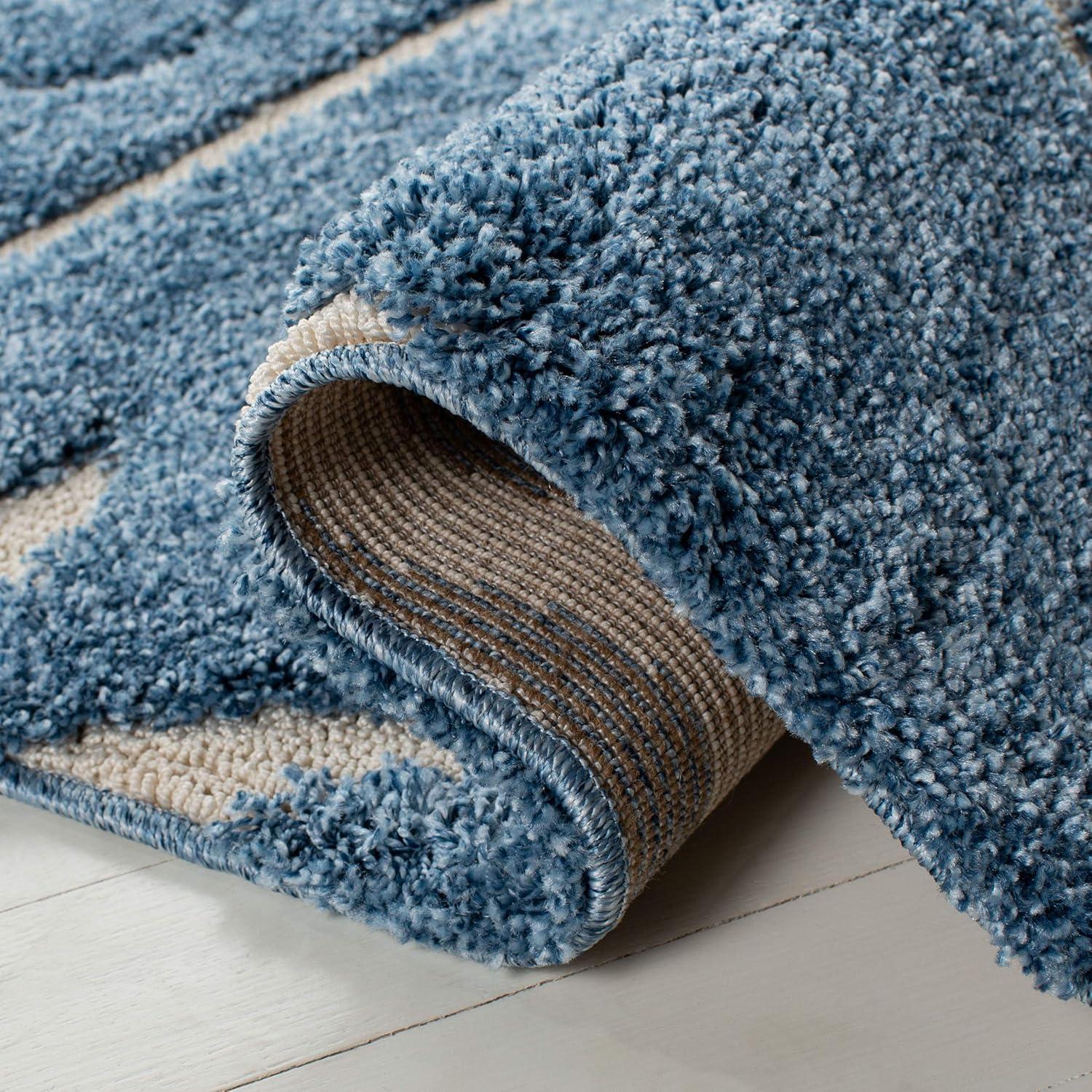 image:imageSAFAVIEH Area Rug 8x10 Florida Shag Collection Large Cream amp Blue Scroll Design NonShedding amp Easy to Clean HighLow Plush Pile Ideal for Living Room Bedroom Dining Space SG4551165Light BlueCream