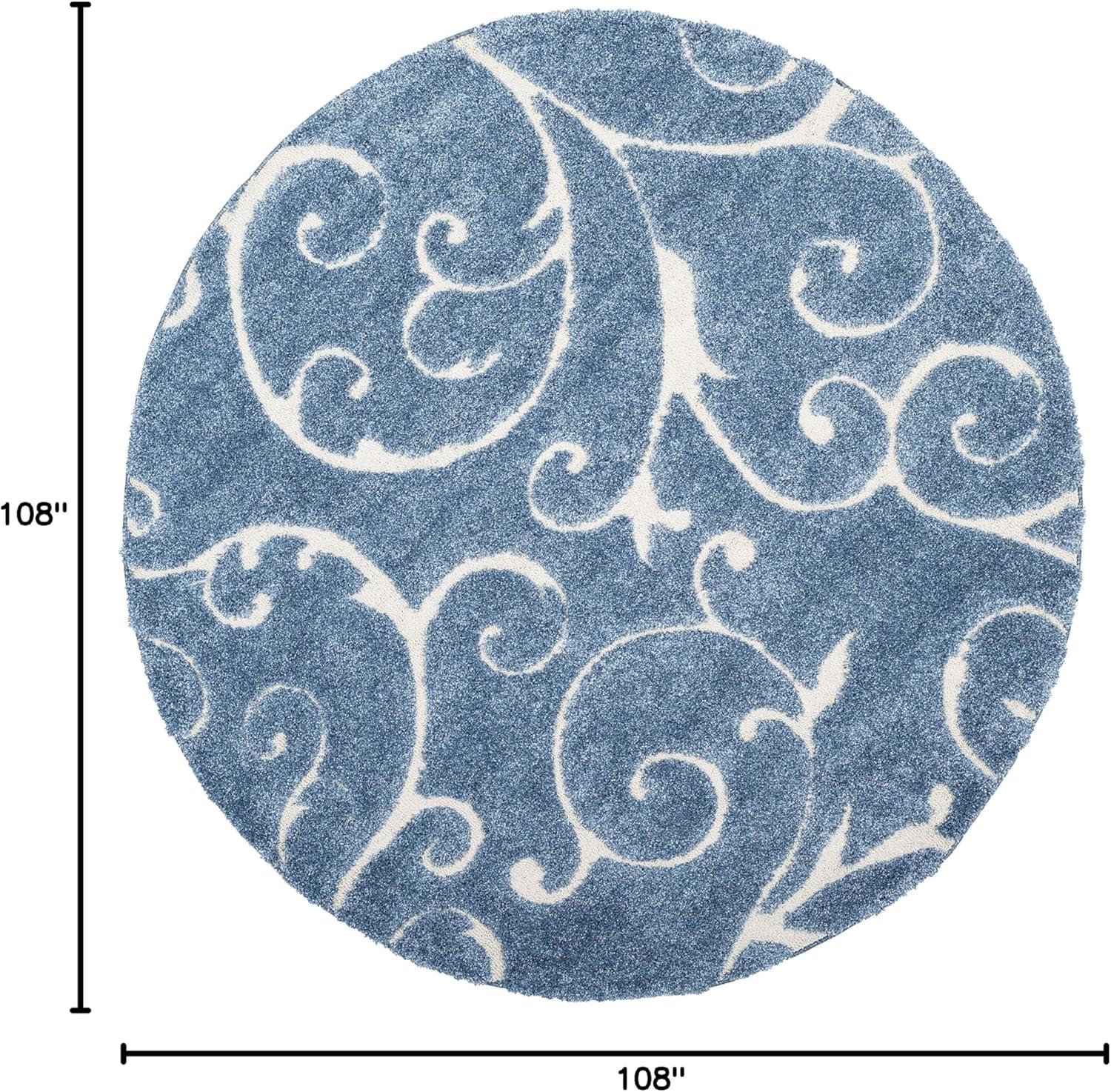image:imageSAFAVIEH Area Rug 8x10 Florida Shag Collection Large Cream amp Blue Scroll Design NonShedding amp Easy to Clean HighLow Plush Pile Ideal for Living Room Bedroom Dining Space SG4551165Light BlueCream