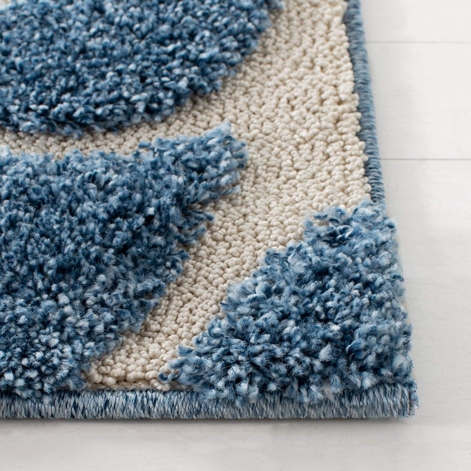 image:imageSAFAVIEH Area Rug 8x10 Florida Shag Collection Large Cream amp Blue Scroll Design NonShedding amp Easy to Clean HighLow Plush Pile Ideal for Living Room Bedroom Dining Space SG4551165Light BlueCream