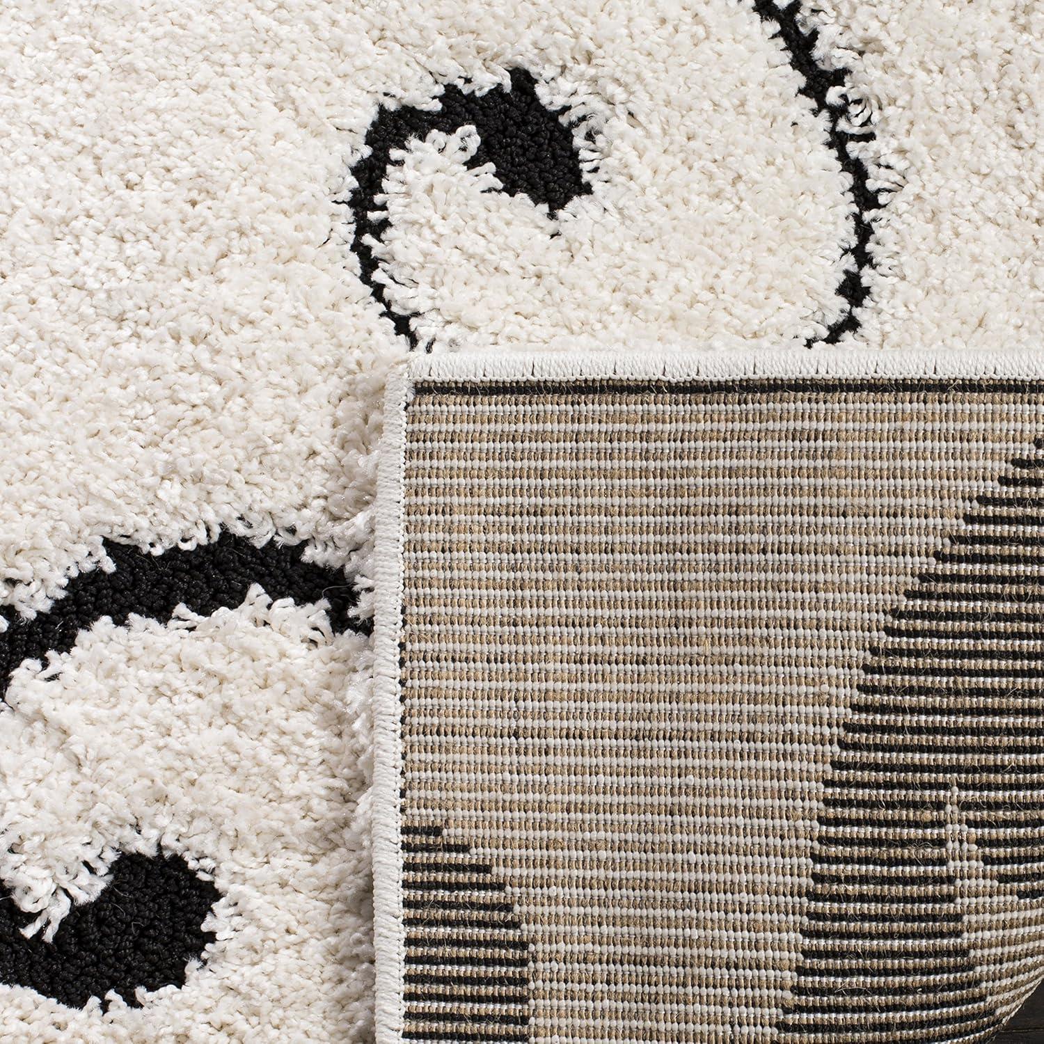 image:imageSAFAVIEH Area Rug 8x10 Florida Shag Collection Large Cream amp Blue Scroll Design NonShedding amp Easy to Clean HighLow Plush Pile Ideal for Living Room Bedroom Dining Space SG4551165IvoryBlack