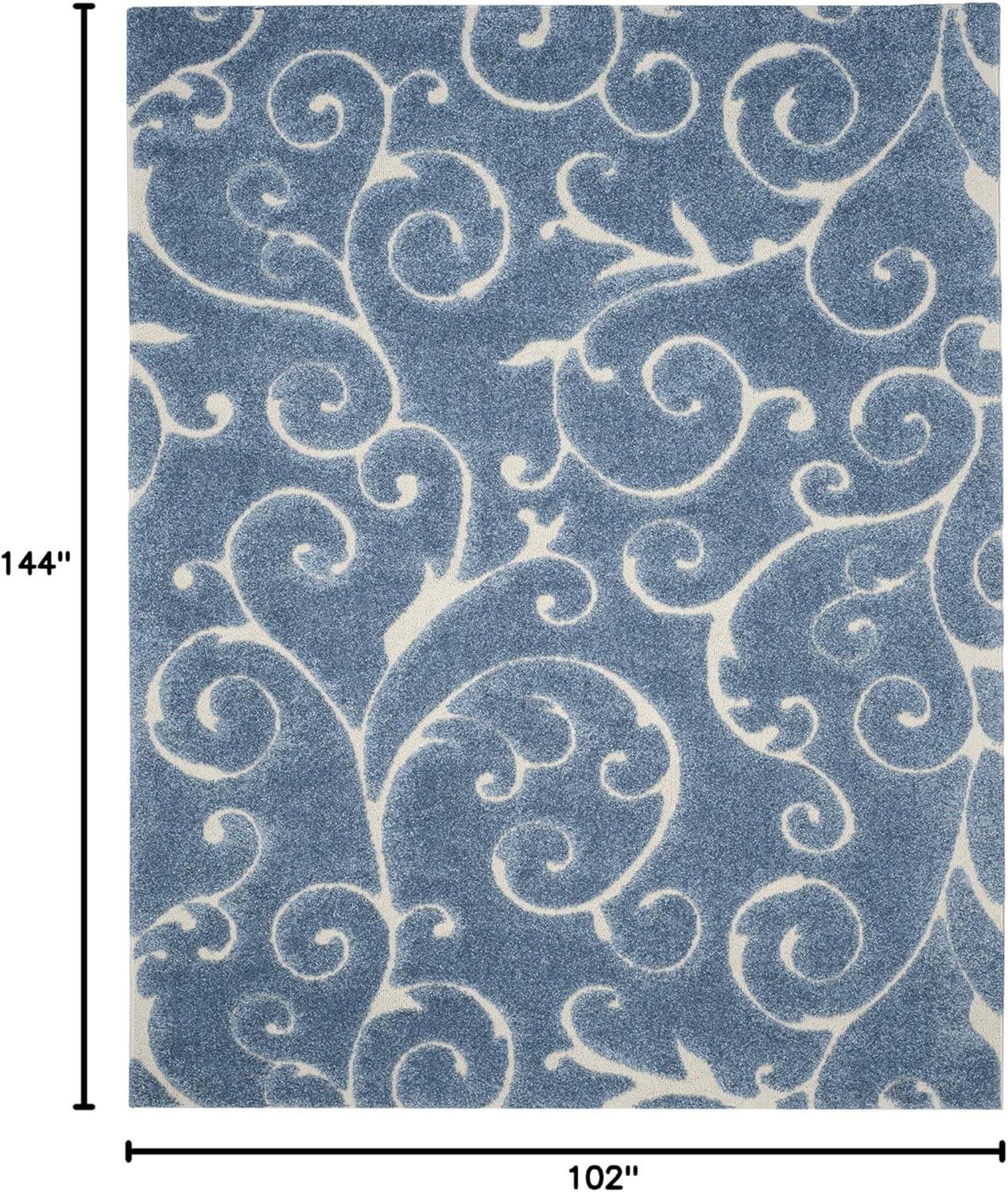 image:imageSAFAVIEH Area Rug 8x10 Florida Shag Collection Large Cream amp Blue Scroll Design NonShedding amp Easy to Clean HighLow Plush Pile Ideal for Living Room Bedroom Dining Space SG4551165Light BlueCream