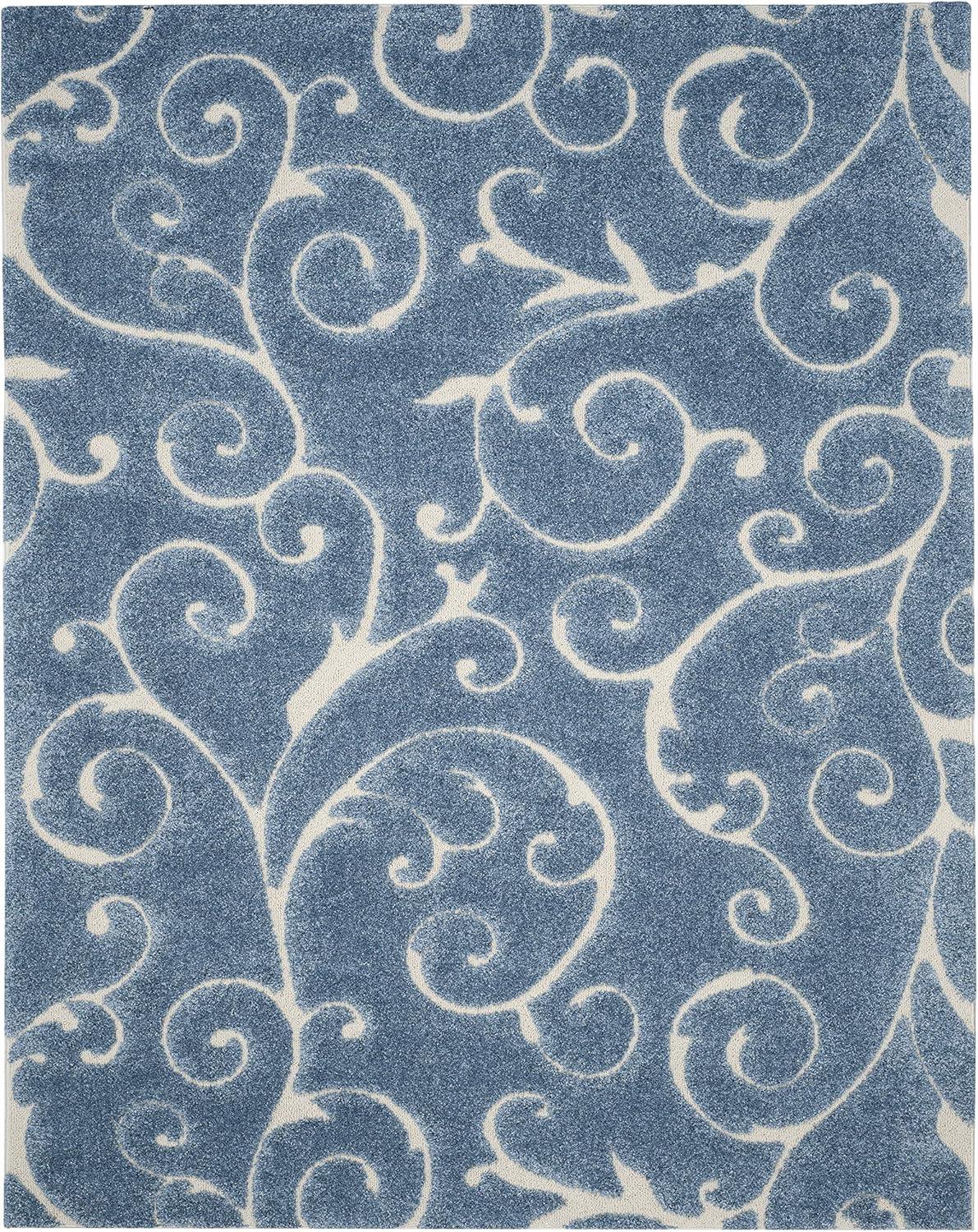 image:imageSAFAVIEH Area Rug 8x10 Florida Shag Collection Large Cream amp Blue Scroll Design NonShedding amp Easy to Clean HighLow Plush Pile Ideal for Living Room Bedroom Dining Space SG4551165Light BlueCream