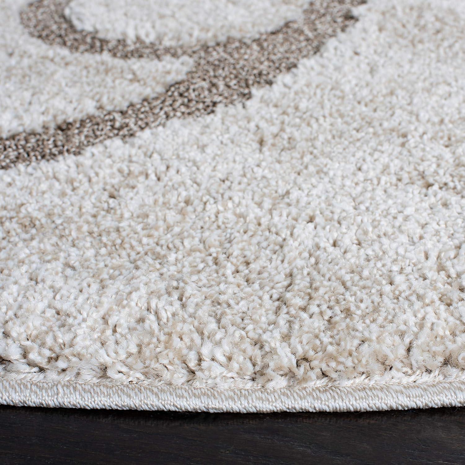 image:imageSAFAVIEH Area Rug 8x10 Florida Shag Collection Large Cream amp Blue Scroll Design NonShedding amp Easy to Clean HighLow Plush Pile Ideal for Living Room Bedroom Dining Space SG4551165IvoryBeige