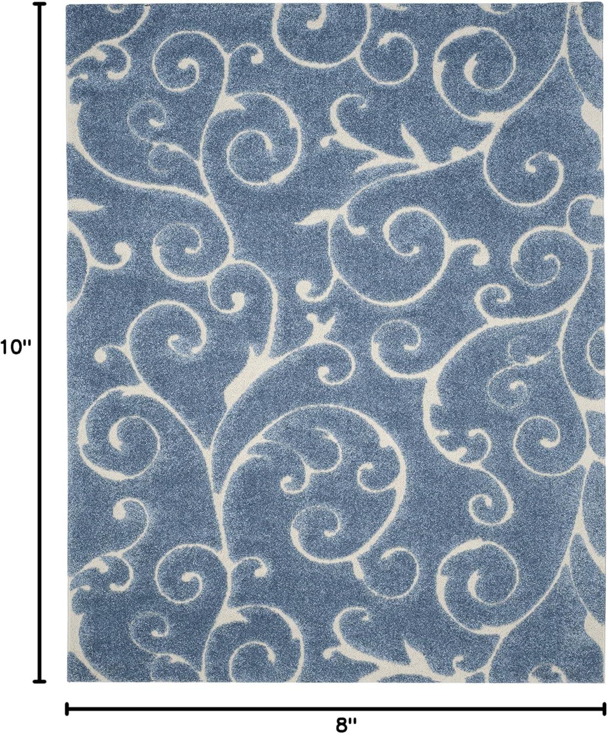 image:imageSAFAVIEH Area Rug 8x10 Florida Shag Collection Large Cream amp Blue Scroll Design NonShedding amp Easy to Clean HighLow Plush Pile Ideal for Living Room Bedroom Dining Space SG4551165Light BlueCream