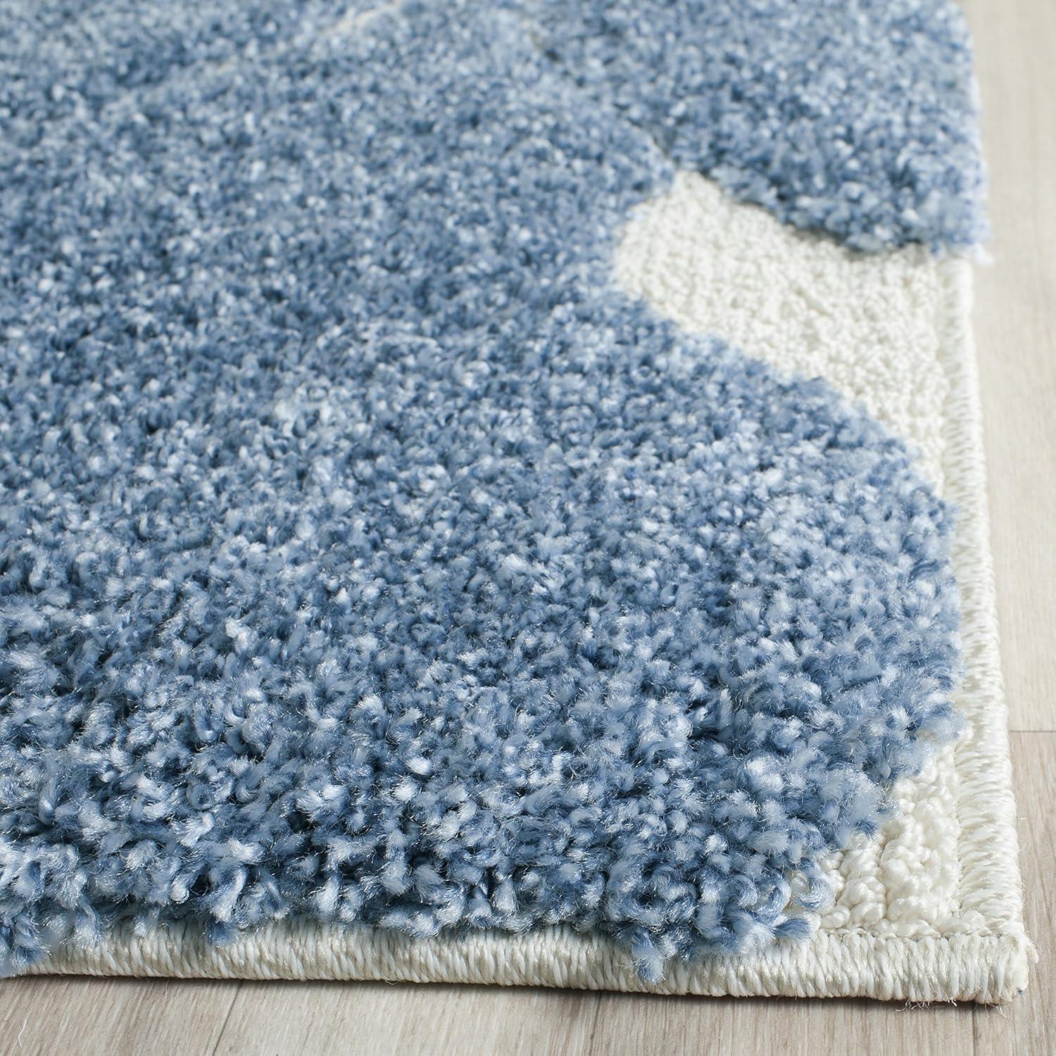 image:imageSAFAVIEH Area Rug 8x10 Florida Shag Collection Large Cream amp Blue Scroll Design NonShedding amp Easy to Clean HighLow Plush Pile Ideal for Living Room Bedroom Dining Space SG4551165Light BlueCream