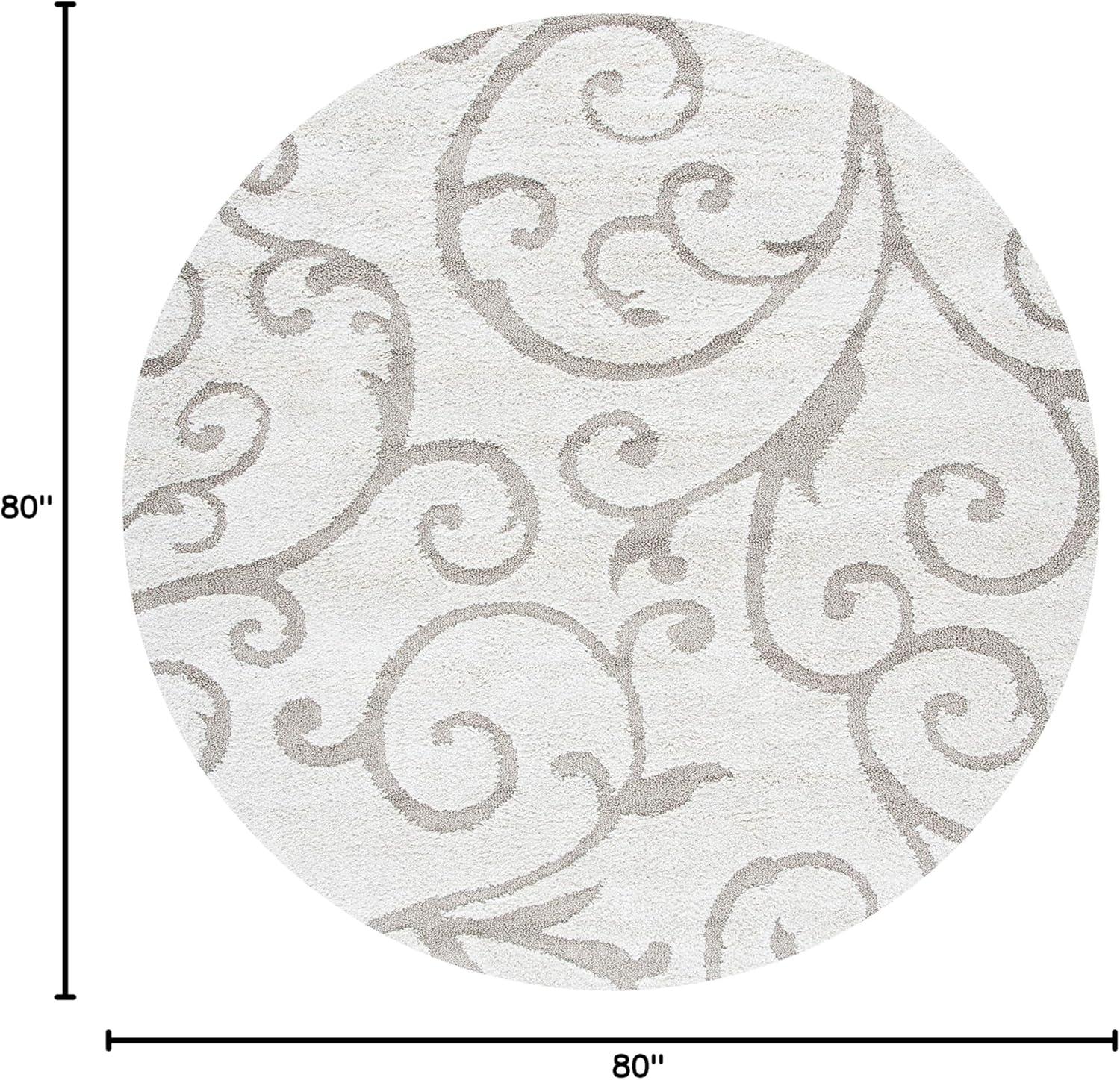 image:imageSAFAVIEH Area Rug 8x10 Florida Shag Collection Large Cream amp Blue Scroll Design NonShedding amp Easy to Clean HighLow Plush Pile Ideal for Living Room Bedroom Dining Space SG4551165IvoryBeige