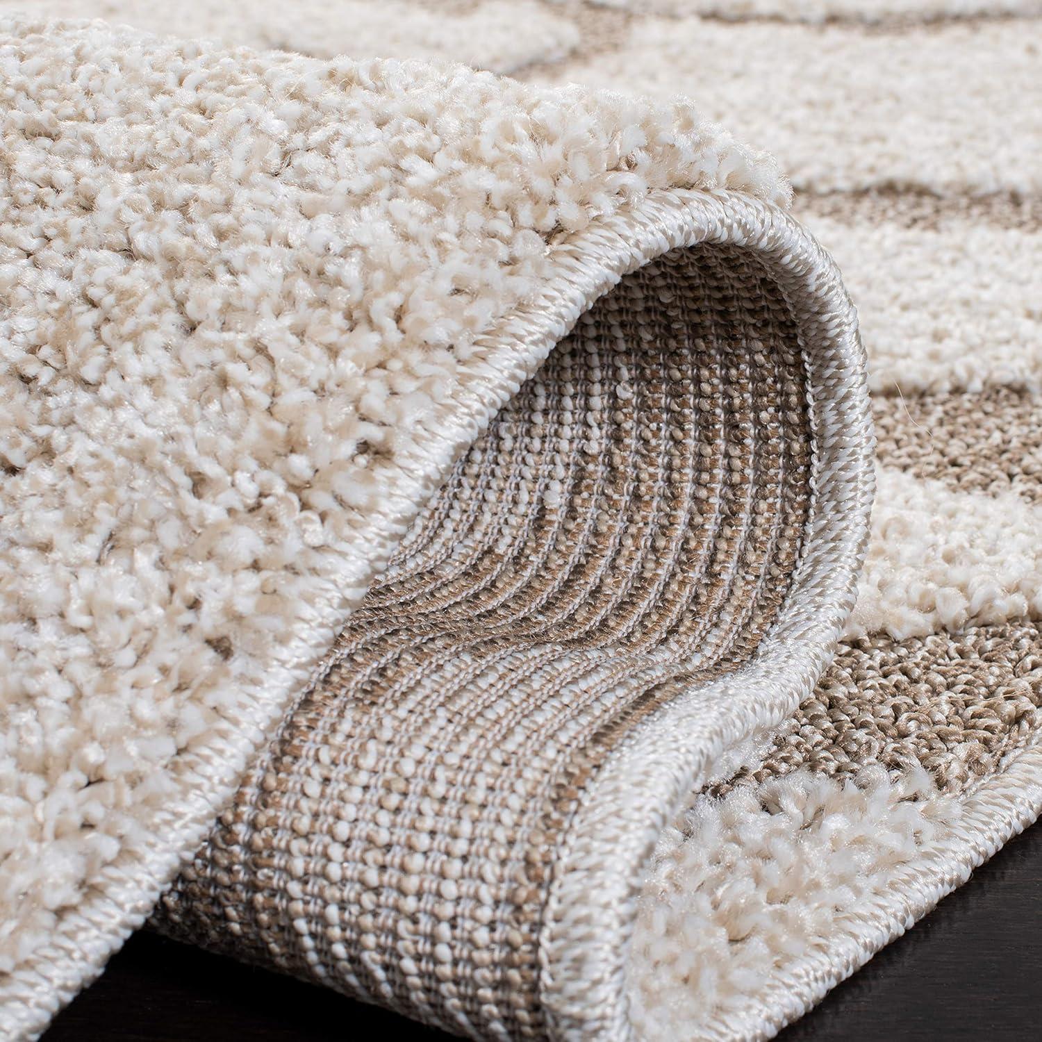 image:imageSAFAVIEH Area Rug 8x10 Florida Shag Collection Large Cream amp Blue Scroll Design NonShedding amp Easy to Clean HighLow Plush Pile Ideal for Living Room Bedroom Dining Space SG4551165IvoryBeige