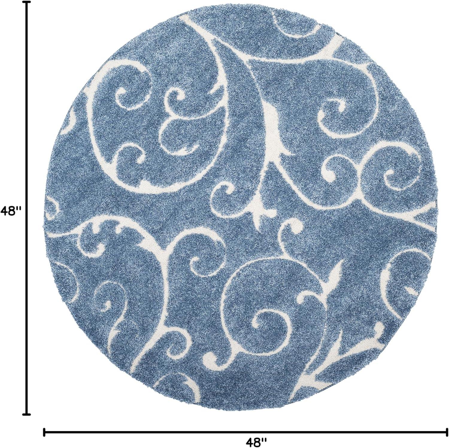image:imageSAFAVIEH Area Rug 8x10 Florida Shag Collection Large Cream amp Blue Scroll Design NonShedding amp Easy to Clean HighLow Plush Pile Ideal for Living Room Bedroom Dining Space SG4551165Light BlueCream