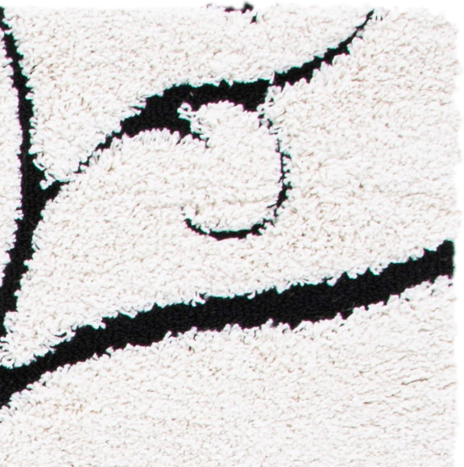 image:imageSAFAVIEH Area Rug 8x10 Florida Shag Collection Large Cream amp Blue Scroll Design NonShedding amp Easy to Clean HighLow Plush Pile Ideal for Living Room Bedroom Dining Space SG4551165IvoryBlack