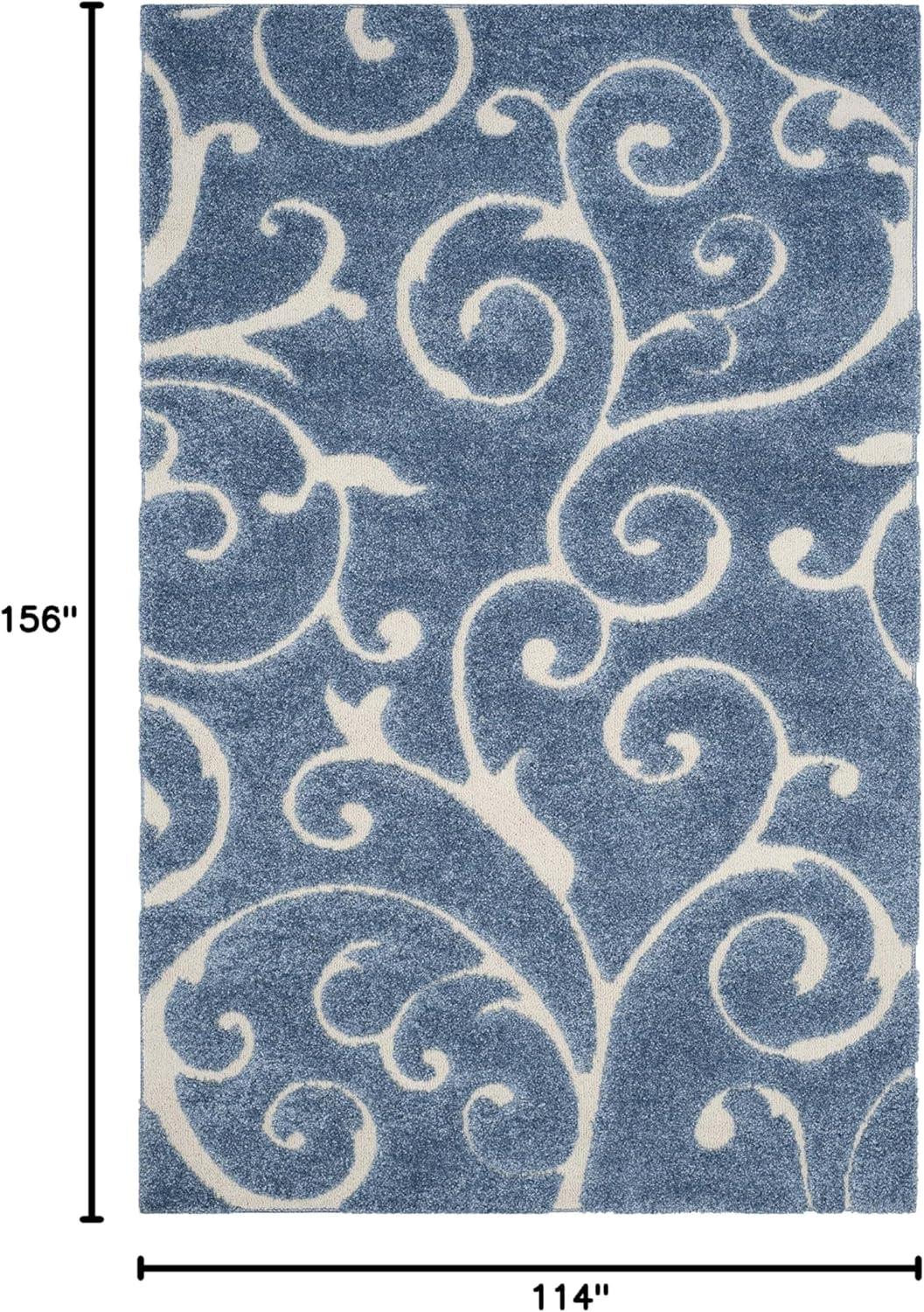 image:imageSAFAVIEH Area Rug 8x10 Florida Shag Collection Large Cream amp Blue Scroll Design NonShedding amp Easy to Clean HighLow Plush Pile Ideal for Living Room Bedroom Dining Space SG4551165Light BlueCream