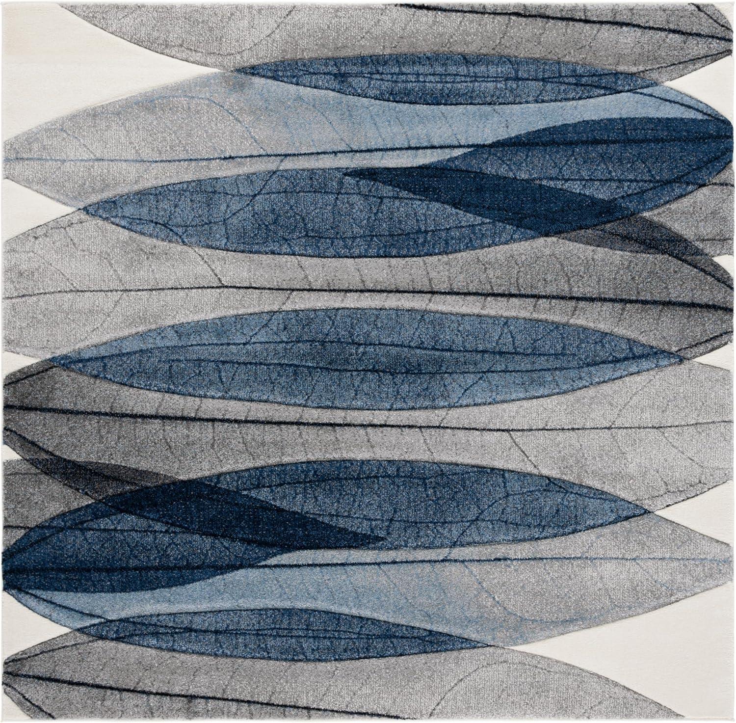 image:imageSAFAVIEH Area Rug 8x10 Hollywood Collection Large Ivory amp Blue MidCentury Modern Design NonShedding amp Easy Cleaning Ideal for Living Room Bedroom Office Dining Space HLW703AIvoryBlue