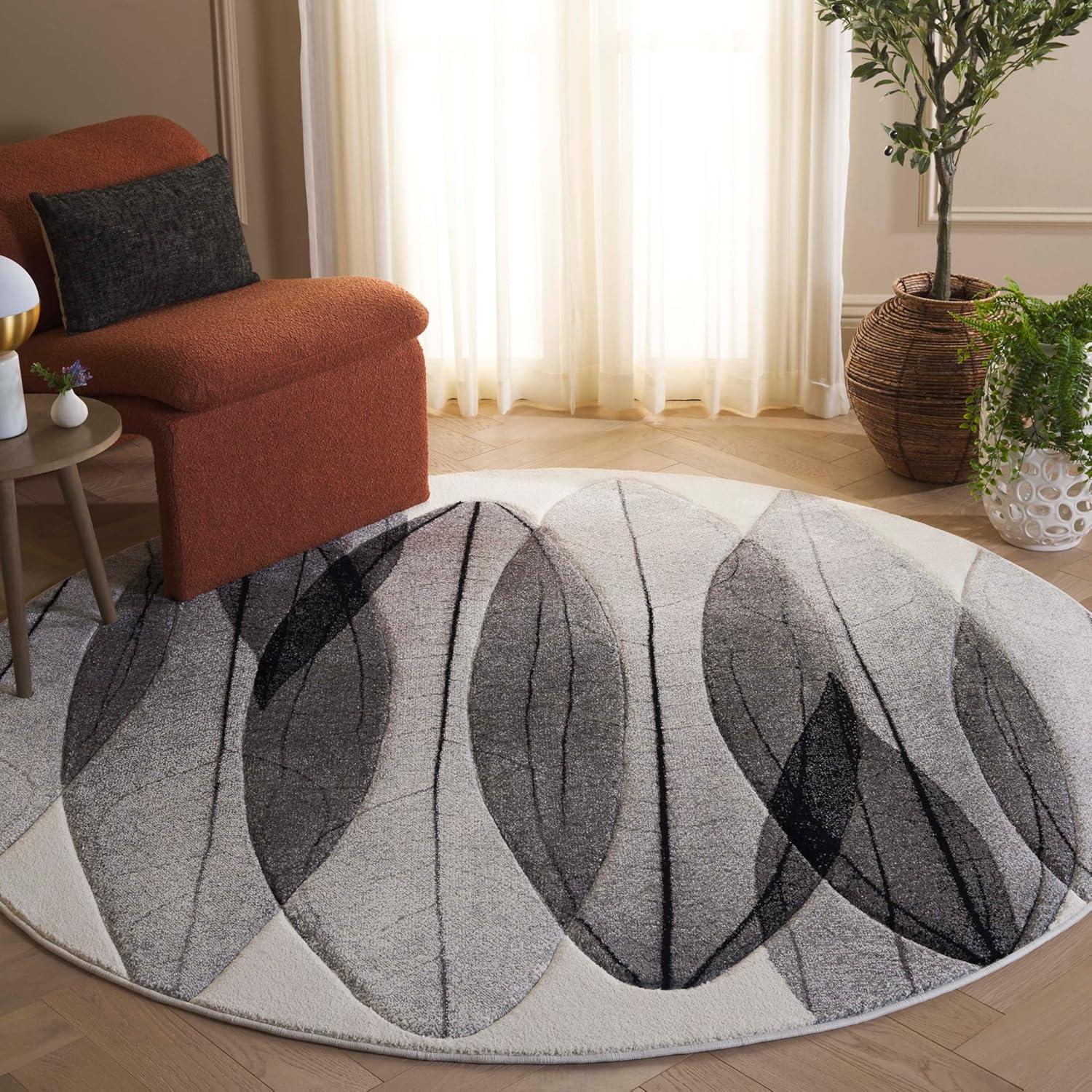 image:imageSAFAVIEH Area Rug 8x10 Hollywood Collection Large Ivory amp Blue MidCentury Modern Design NonShedding amp Easy Cleaning Ideal for Living Room Bedroom Office Dining Space HLW703AIvoryGrey