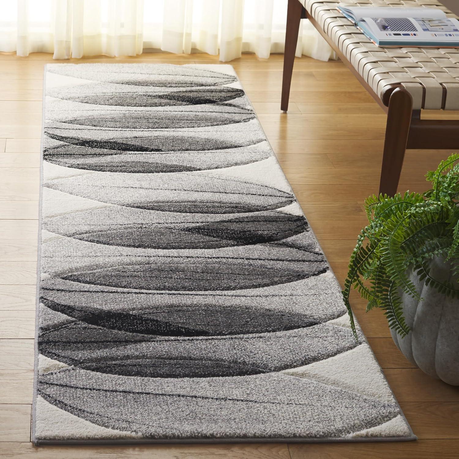 image:imageSAFAVIEH Area Rug 8x10 Hollywood Collection Large Ivory amp Blue MidCentury Modern Design NonShedding amp Easy Cleaning Ideal for Living Room Bedroom Office Dining Space HLW703AIvoryGrey