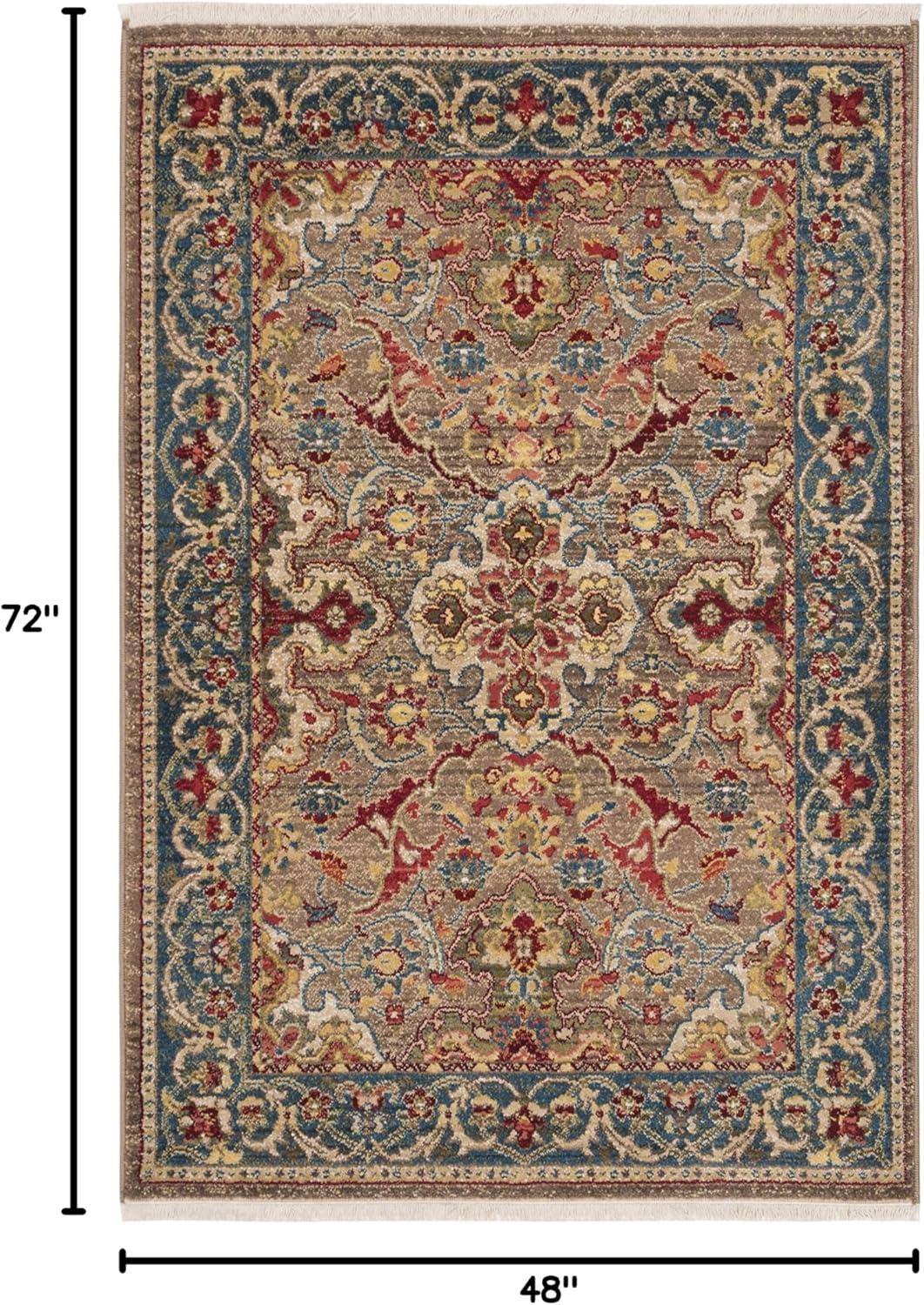 image:imageSAFAVIEH Area Rug 8x10 Kashan Collection Large Ivory amp Taupe Traditional Oriental Design NonShedding amp Easy Cleaning Ideal for Living Room Bedroom Office Dining Space KSN307ATaupeBlue