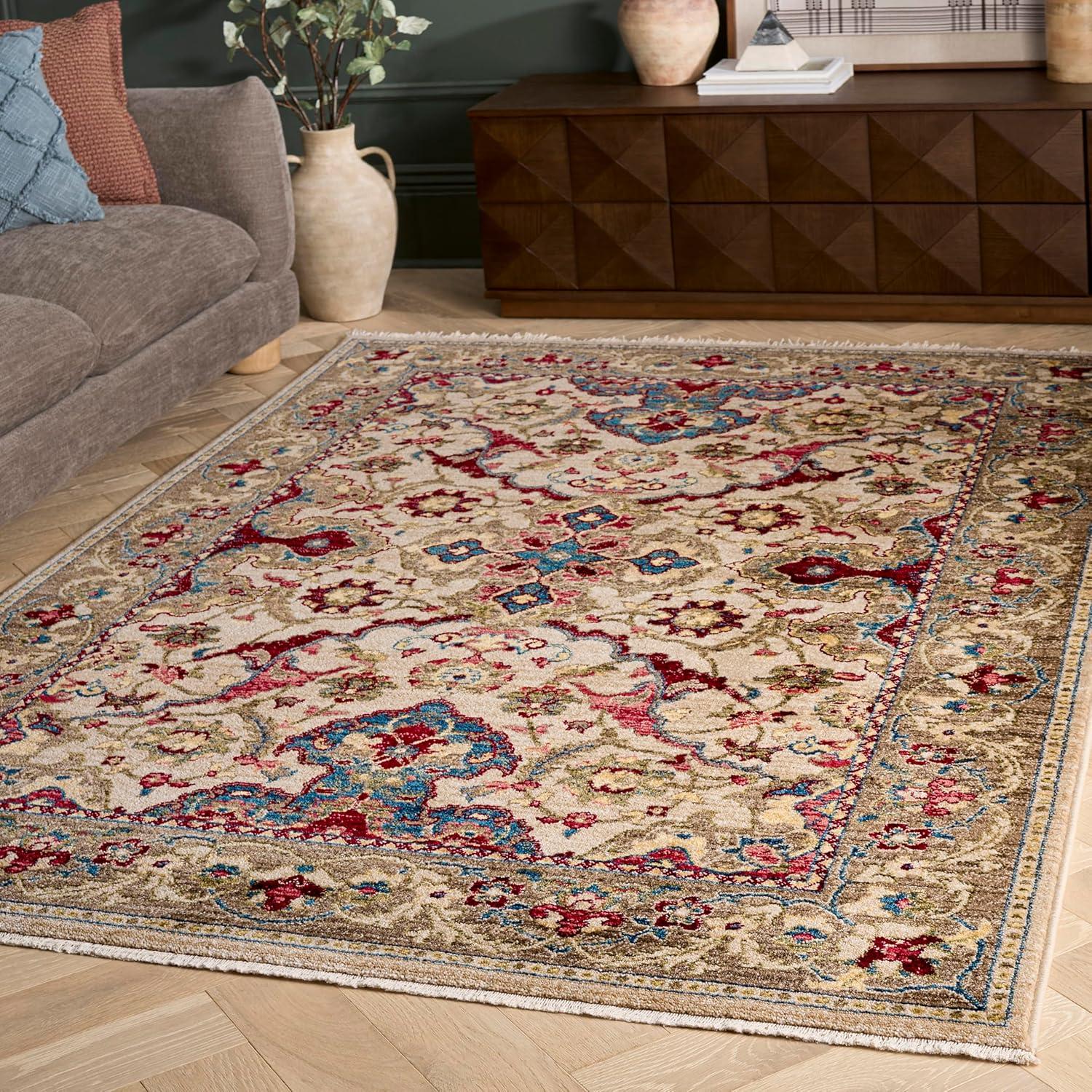 image:imageSAFAVIEH Area Rug 8x10 Kashan Collection Large Ivory amp Taupe Traditional Oriental Design NonShedding amp Easy Cleaning Ideal for Living Room Bedroom Office Dining Space KSN307AIvoryTaupe