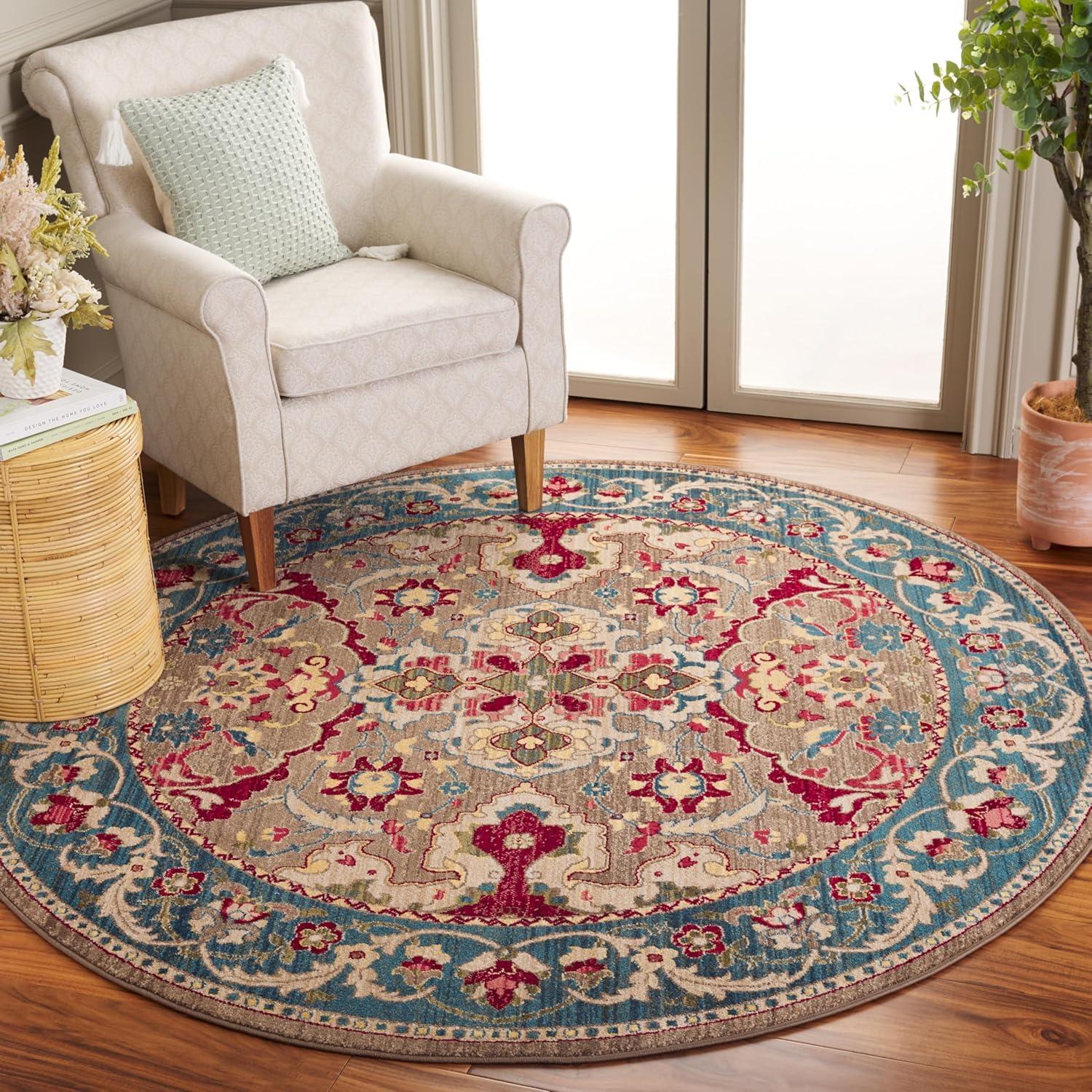 image:imageSAFAVIEH Area Rug 8x10 Kashan Collection Large Ivory amp Taupe Traditional Oriental Design NonShedding amp Easy Cleaning Ideal for Living Room Bedroom Office Dining Space KSN307ATaupeBlue