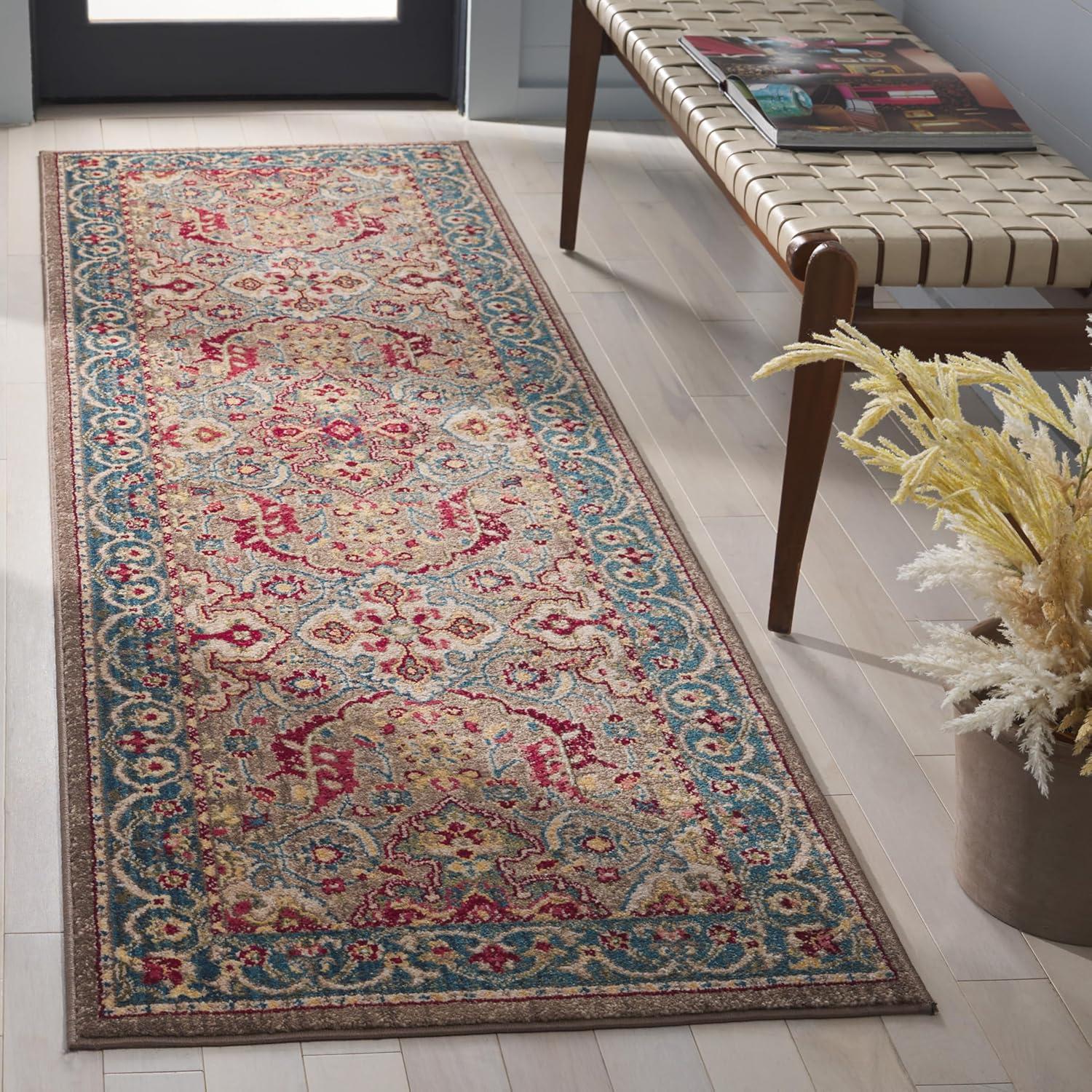 image:imageSAFAVIEH Area Rug 8x10 Kashan Collection Large Ivory amp Taupe Traditional Oriental Design NonShedding amp Easy Cleaning Ideal for Living Room Bedroom Office Dining Space KSN307ATaupeBlue