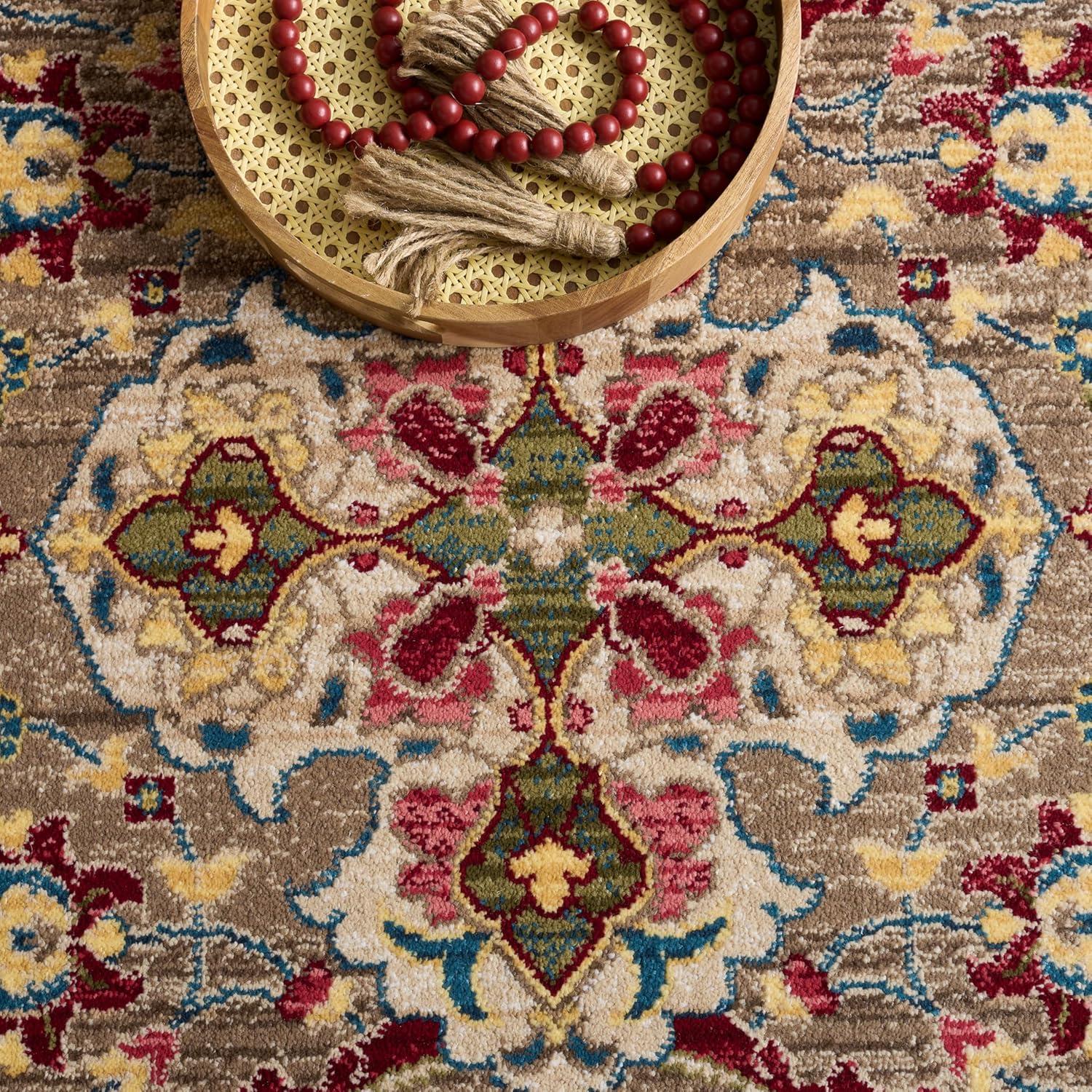 image:imageSAFAVIEH Area Rug 8x10 Kashan Collection Large Ivory amp Taupe Traditional Oriental Design NonShedding amp Easy Cleaning Ideal for Living Room Bedroom Office Dining Space KSN307ATaupeBlue