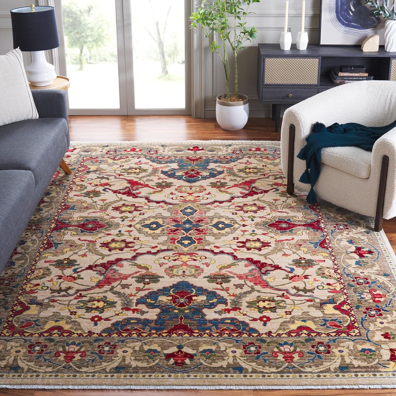 image:imageSAFAVIEH Area Rug 8x10 Kashan Collection Large Ivory amp Taupe Traditional Oriental Design NonShedding amp Easy Cleaning Ideal for Living Room Bedroom Office Dining Space KSN307AIvoryTaupe