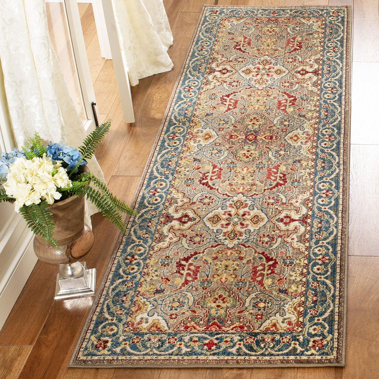 image:imageSAFAVIEH Area Rug 8x10 Kashan Collection Large Ivory amp Taupe Traditional Oriental Design NonShedding amp Easy Cleaning Ideal for Living Room Bedroom Office Dining Space KSN307ATaupeBlue