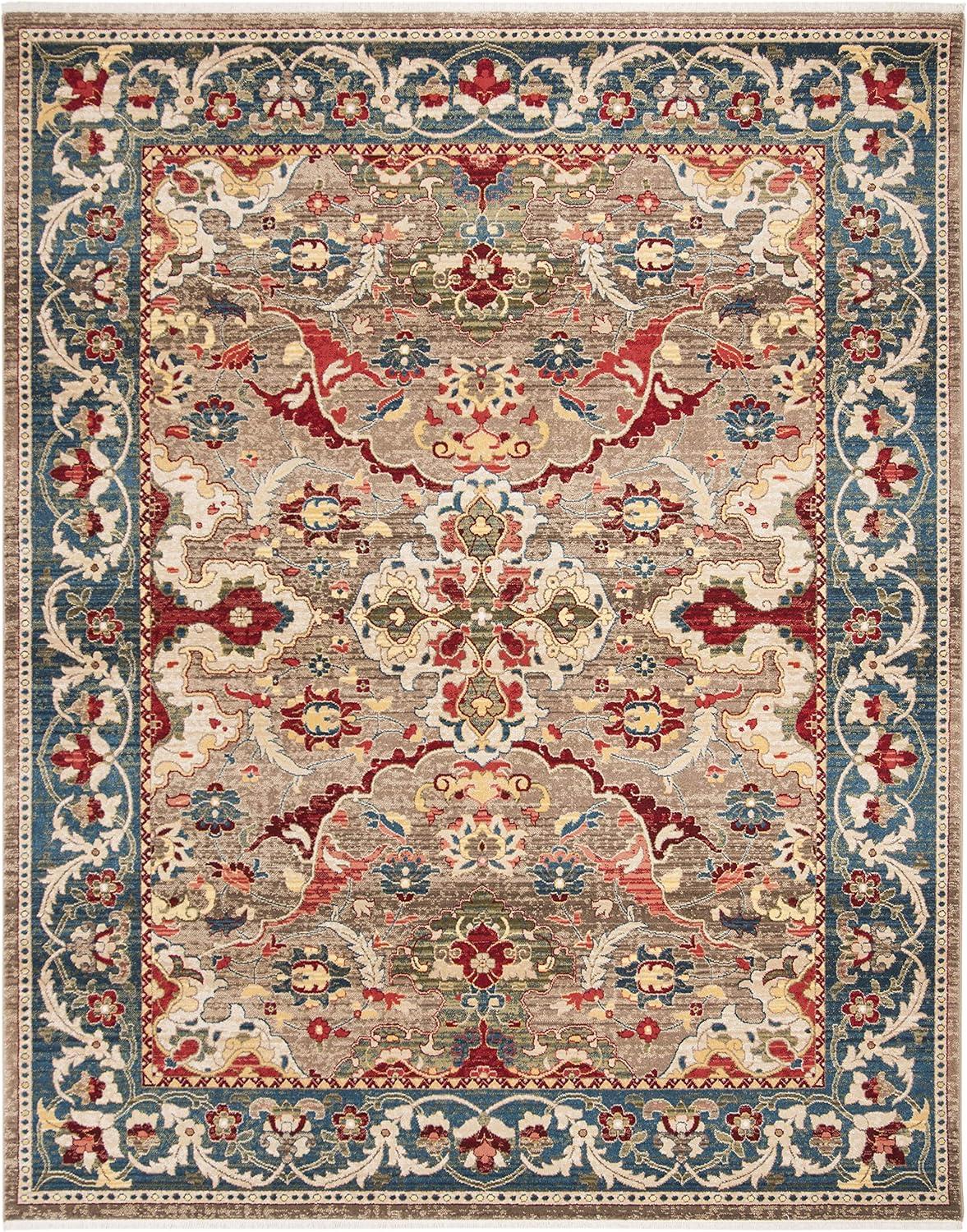 image:imageSAFAVIEH Area Rug 8x10 Kashan Collection Large Ivory amp Taupe Traditional Oriental Design NonShedding amp Easy Cleaning Ideal for Living Room Bedroom Office Dining Space KSN307ATaupeBlue