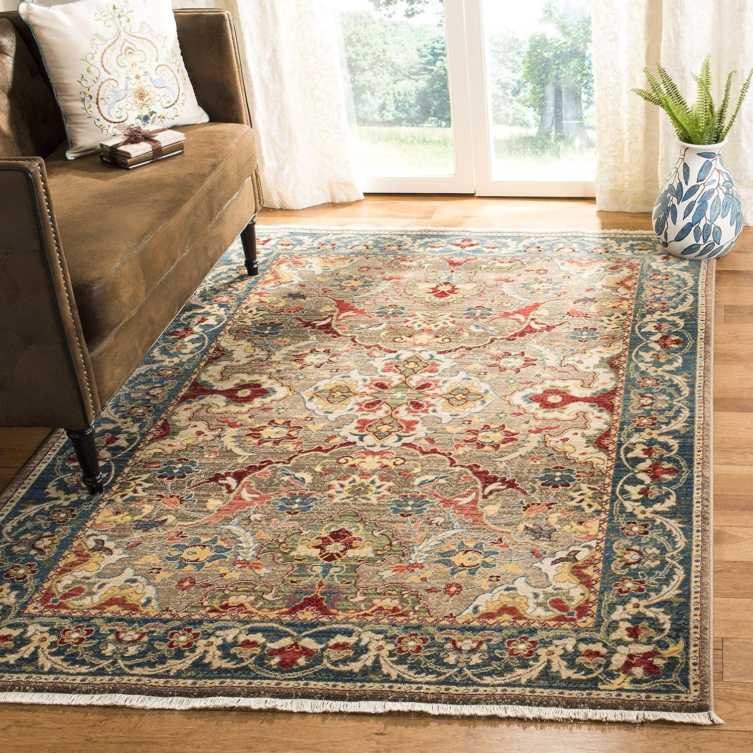 image:imageSAFAVIEH Area Rug 8x10 Kashan Collection Large Ivory amp Taupe Traditional Oriental Design NonShedding amp Easy Cleaning Ideal for Living Room Bedroom Office Dining Space KSN307ATaupeBlue