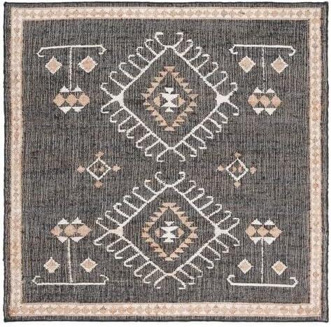 image:imageSAFAVIEH Area Rug 8x10 Kilim Collection Large Grey amp Black Handmade Flat Weave Jute Ideal for Living Room Bedroom Office Dining Space KLM762FBlackIvory