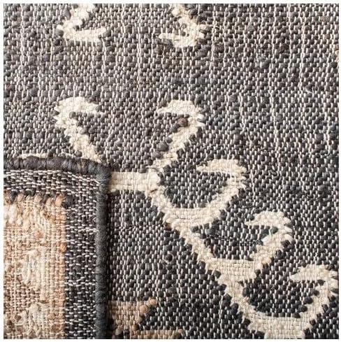 image:imageSAFAVIEH Area Rug 8x10 Kilim Collection Large Grey amp Black Handmade Flat Weave Jute Ideal for Living Room Bedroom Office Dining Space KLM762FBlackIvory