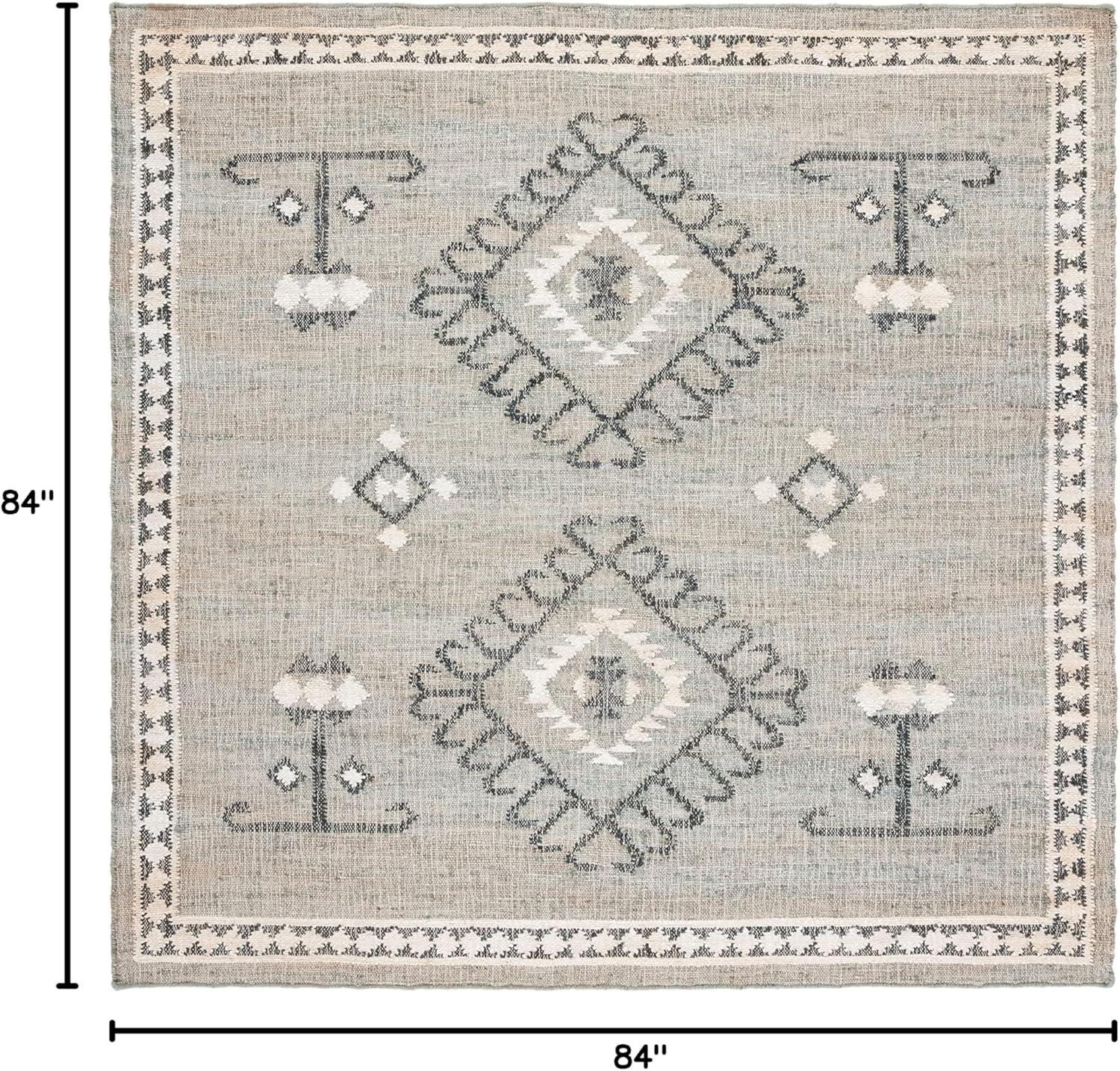 image:imageSAFAVIEH Area Rug 8x10 Kilim Collection Large Grey amp Black Handmade Flat Weave Jute Ideal for Living Room Bedroom Office Dining Space KLM762FBlueBlack
