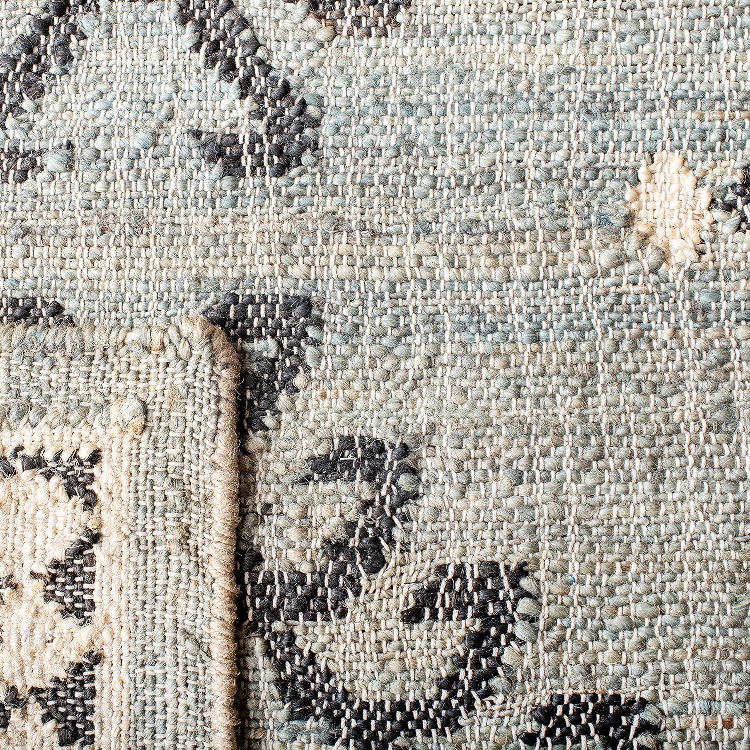 image:imageSAFAVIEH Area Rug 8x10 Kilim Collection Large Grey amp Black Handmade Flat Weave Jute Ideal for Living Room Bedroom Office Dining Space KLM762FBlueBlack