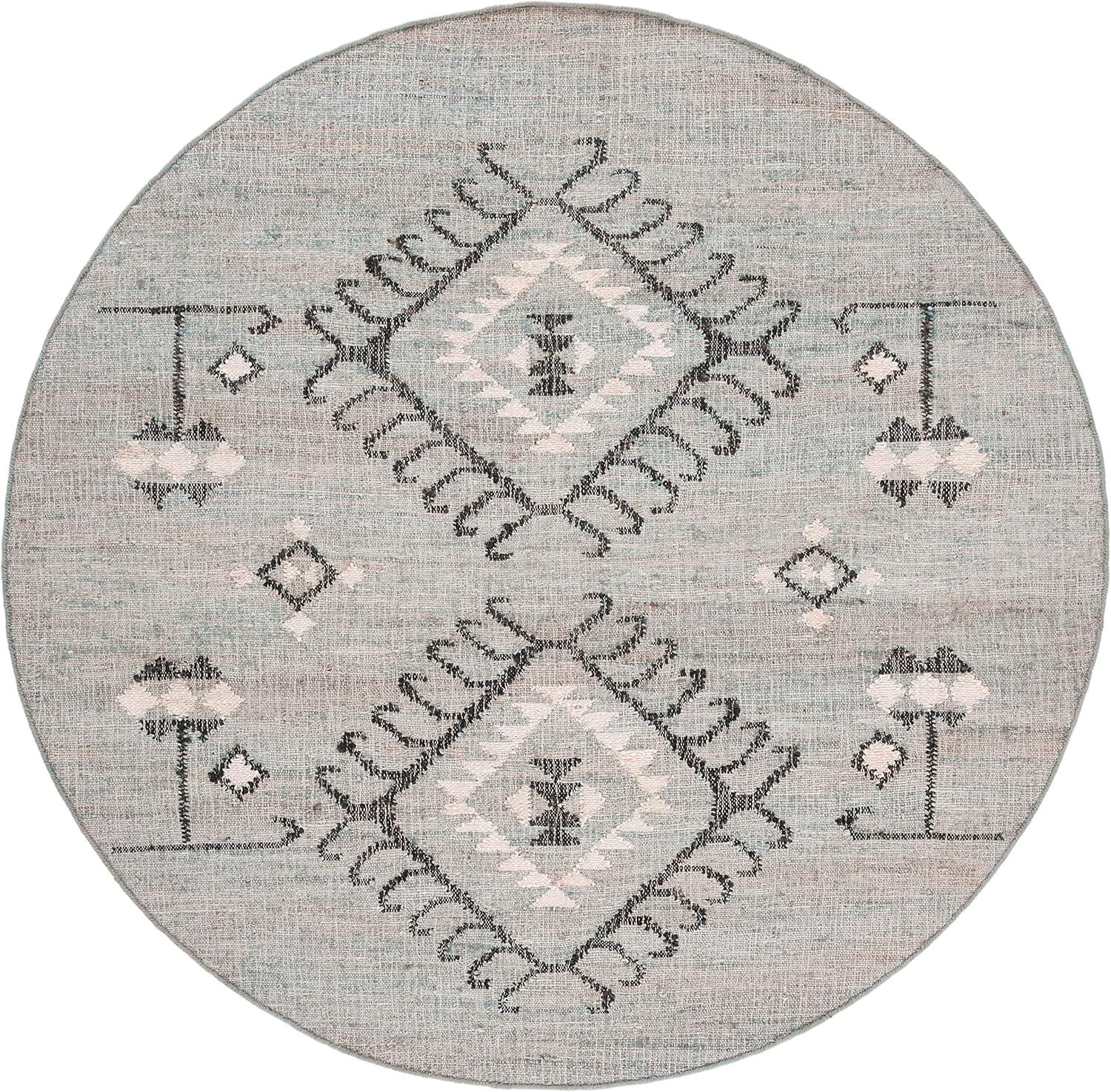 image:imageSAFAVIEH Area Rug 8x10 Kilim Collection Large Grey amp Black Handmade Flat Weave Jute Ideal for Living Room Bedroom Office Dining Space KLM762FBlueBlack