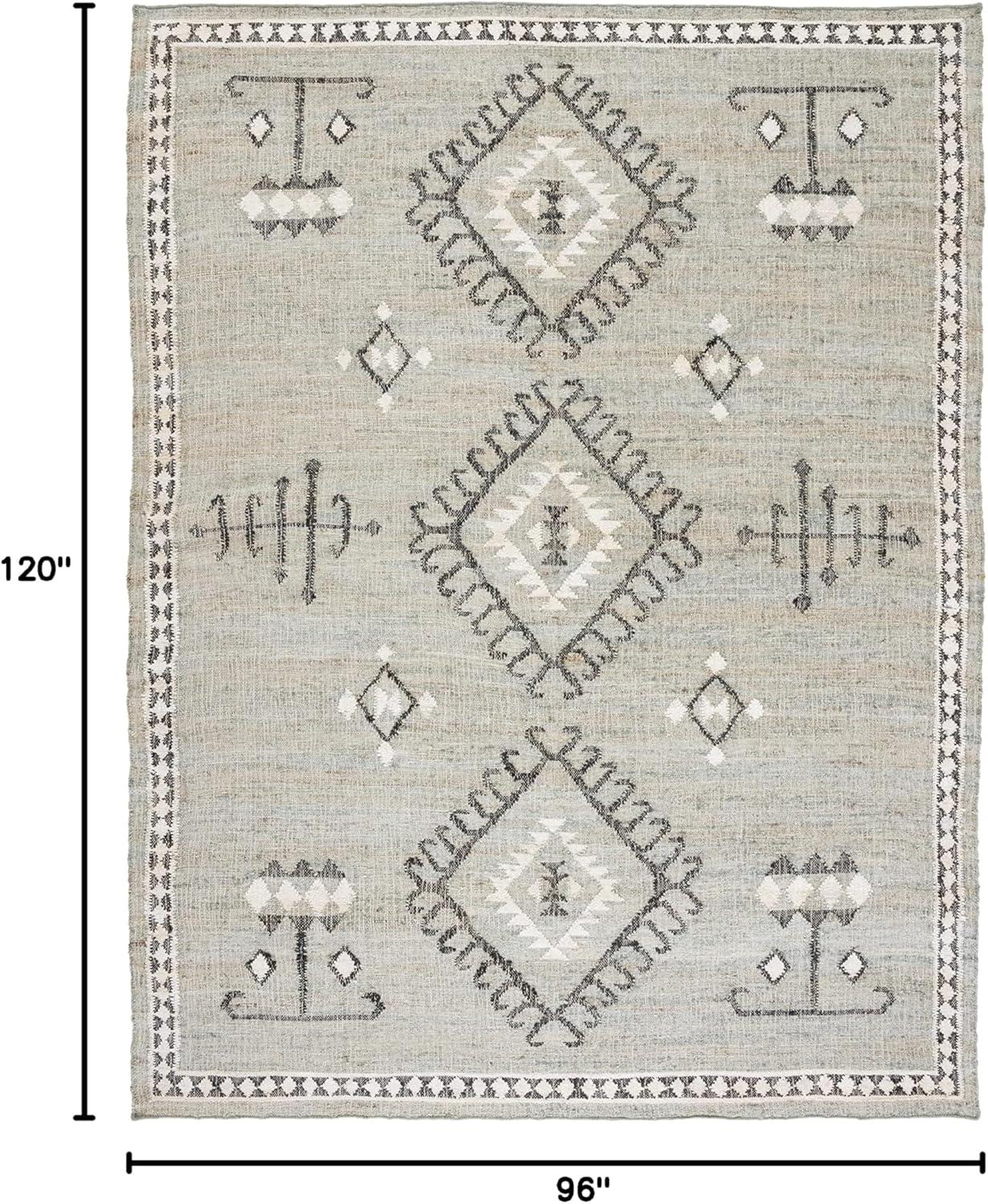 image:imageSAFAVIEH Area Rug 8x10 Kilim Collection Large Grey amp Black Handmade Flat Weave Jute Ideal for Living Room Bedroom Office Dining Space KLM762FBlueBlack