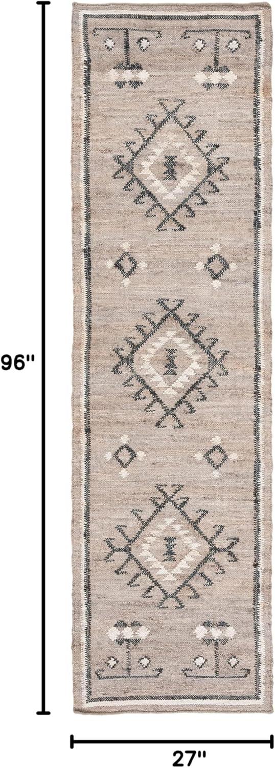 image:imageSAFAVIEH Area Rug 8x10 Kilim Collection Large Grey amp Black Handmade Flat Weave Jute Ideal for Living Room Bedroom Office Dining Space KLM762FGreyBlack