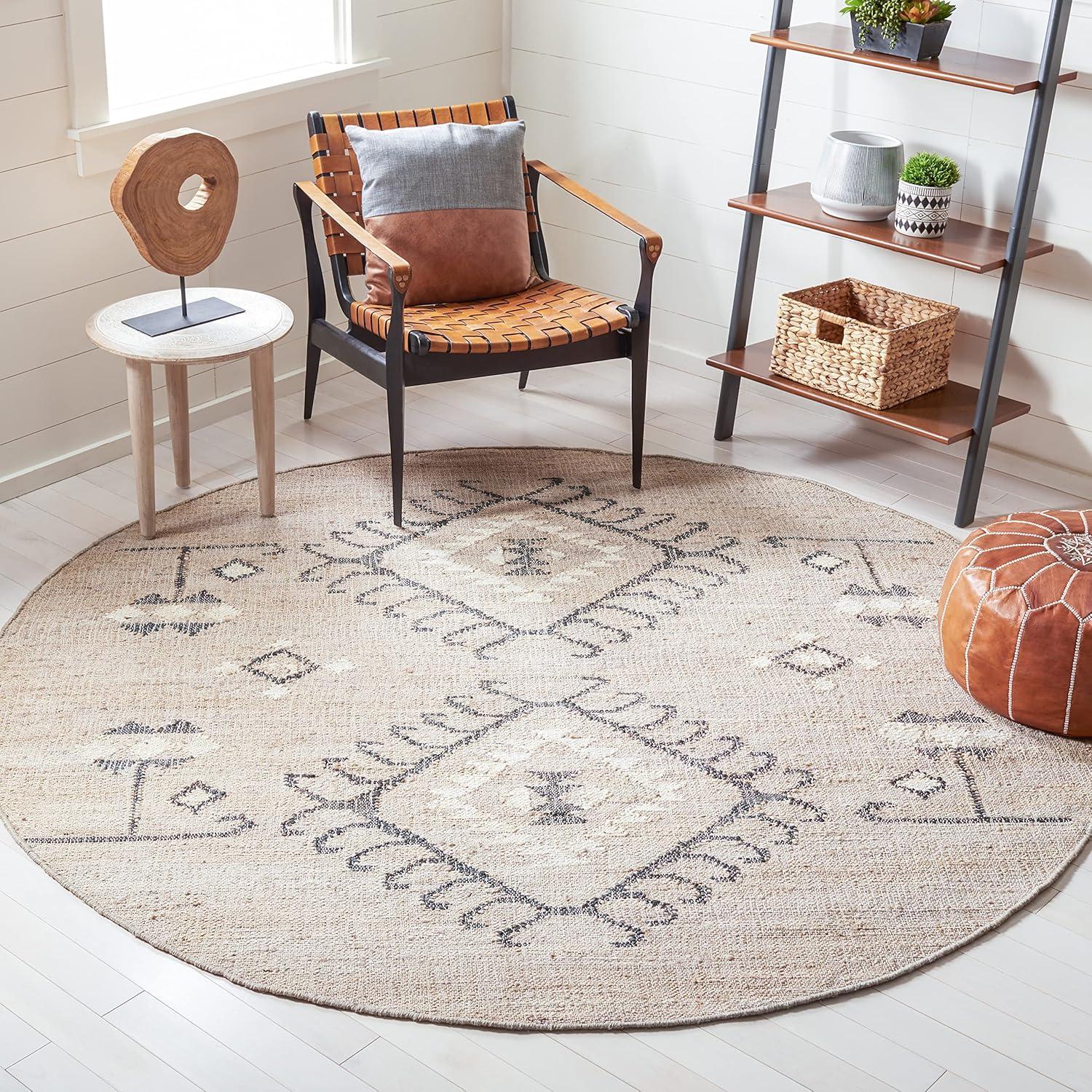 image:imageSAFAVIEH Area Rug 8x10 Kilim Collection Large Grey amp Black Handmade Flat Weave Jute Ideal for Living Room Bedroom Office Dining Space KLM762FGreyBlack