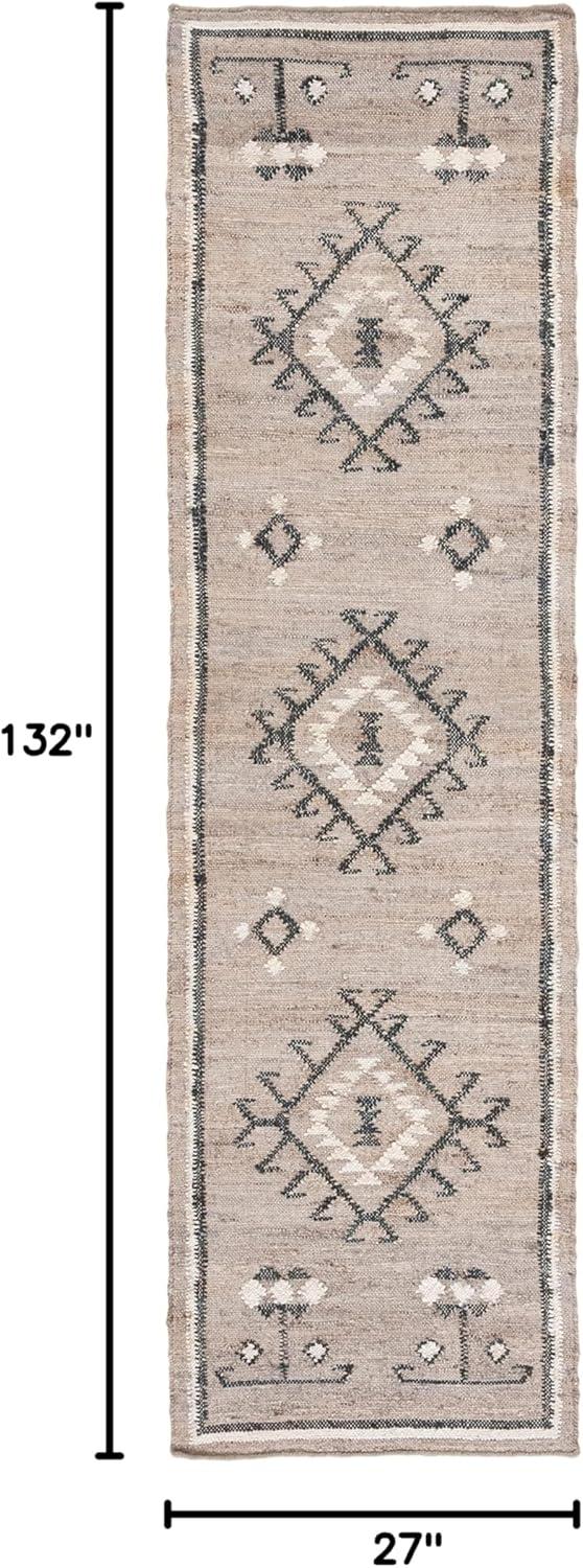 image:imageSAFAVIEH Area Rug 8x10 Kilim Collection Large Grey amp Black Handmade Flat Weave Jute Ideal for Living Room Bedroom Office Dining Space KLM762FGreyBlack