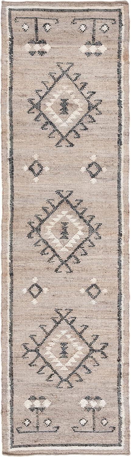 image:imageSAFAVIEH Area Rug 8x10 Kilim Collection Large Grey amp Black Handmade Flat Weave Jute Ideal for Living Room Bedroom Office Dining Space KLM762FGreyBlack