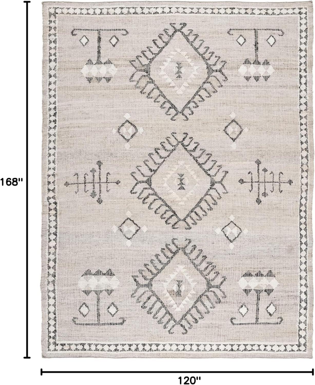 image:imageSAFAVIEH Area Rug 8x10 Kilim Collection Large Grey amp Black Handmade Flat Weave Jute Ideal for Living Room Bedroom Office Dining Space KLM762FGreyBlack