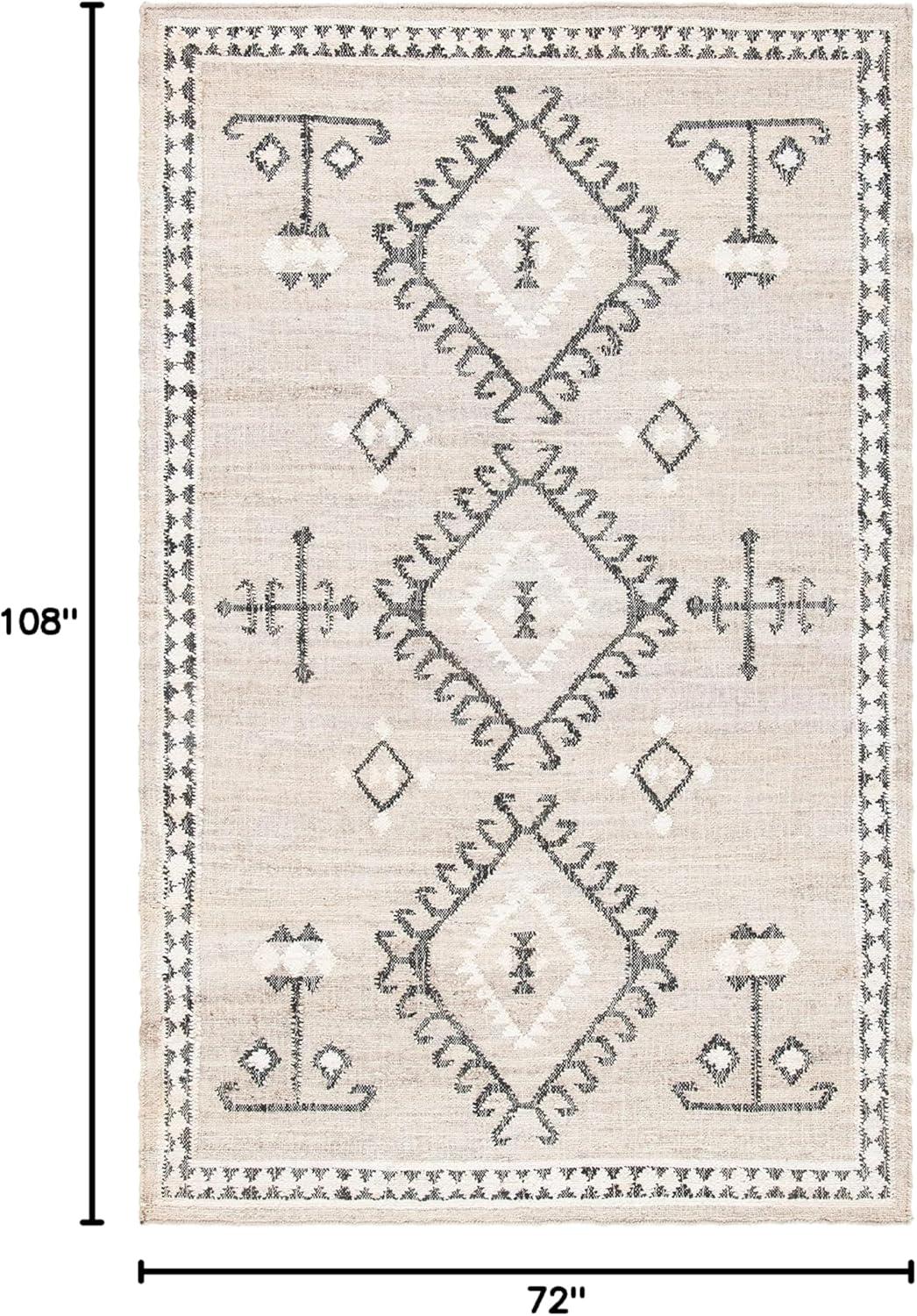 image:imageSAFAVIEH Area Rug 8x10 Kilim Collection Large Grey amp Black Handmade Flat Weave Jute Ideal for Living Room Bedroom Office Dining Space KLM762FGreyBlack