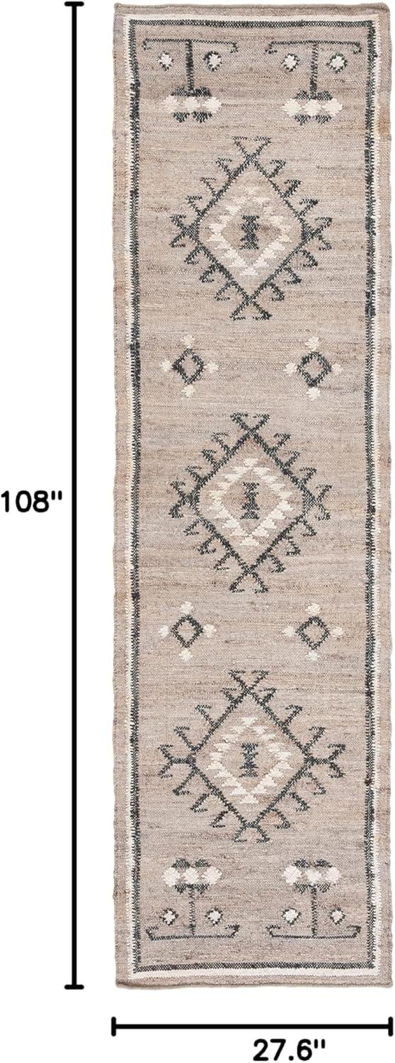 image:imageSAFAVIEH Area Rug 8x10 Kilim Collection Large Grey amp Black Handmade Flat Weave Jute Ideal for Living Room Bedroom Office Dining Space KLM762FGreyBlack
