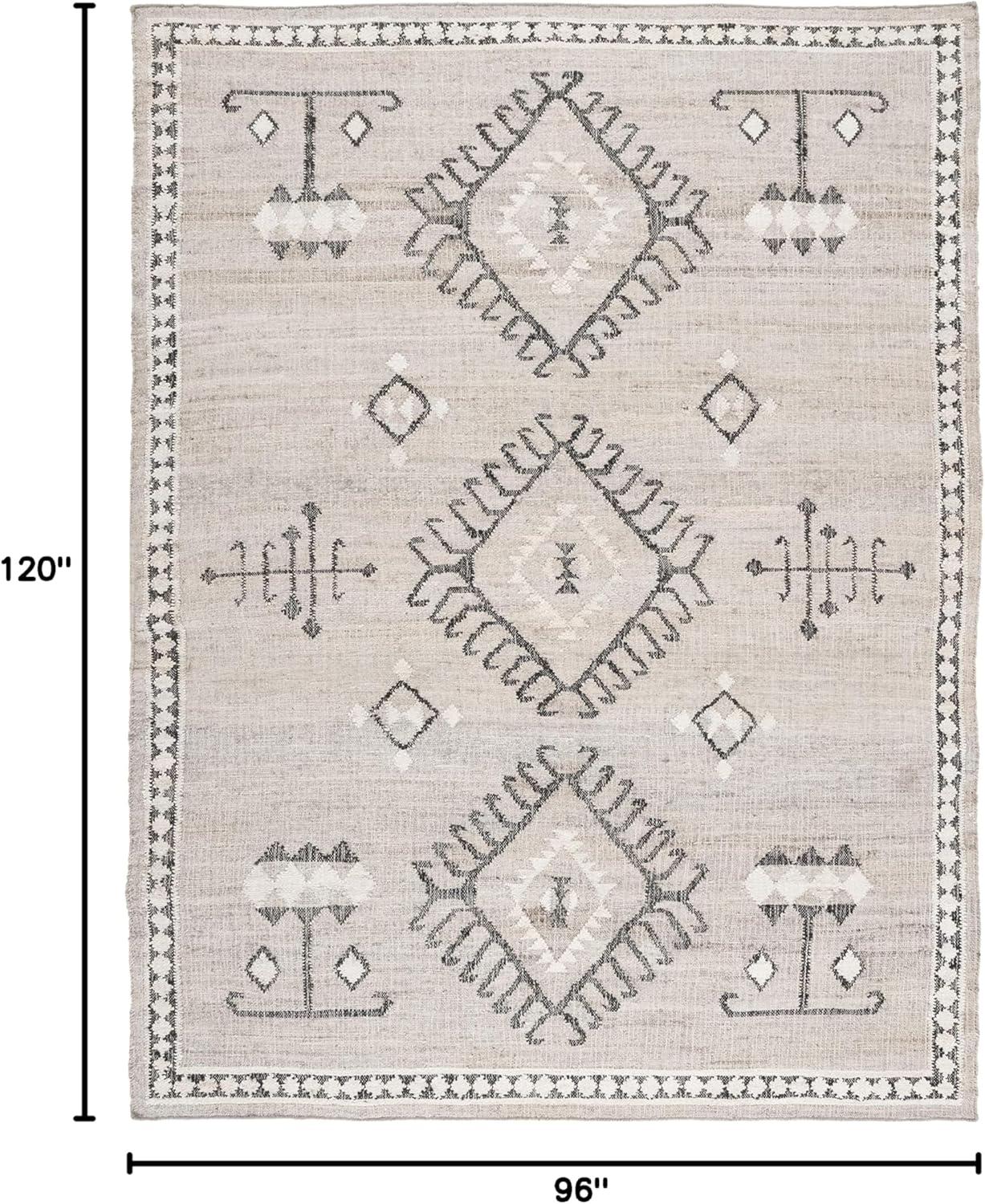 image:imageSAFAVIEH Area Rug 8x10 Kilim Collection Large Grey amp Black Handmade Flat Weave Jute Ideal for Living Room Bedroom Office Dining Space KLM762FGreyBlack