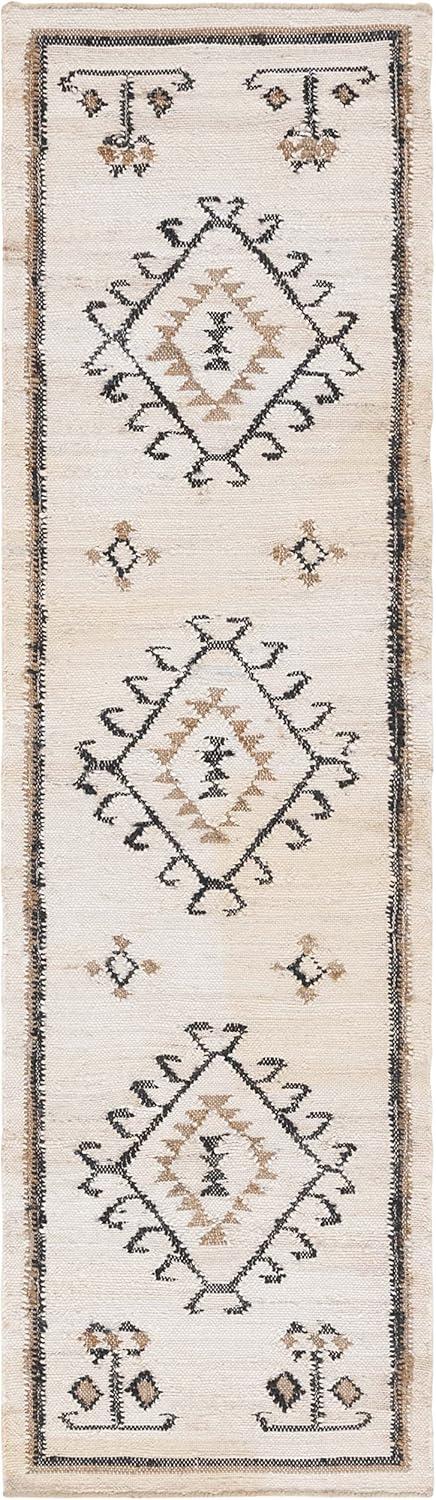 image:imageSAFAVIEH Area Rug 8x10 Kilim Collection Large Grey amp Black Handmade Flat Weave Jute Ideal for Living Room Bedroom Office Dining Space KLM762FIvoryBlack
